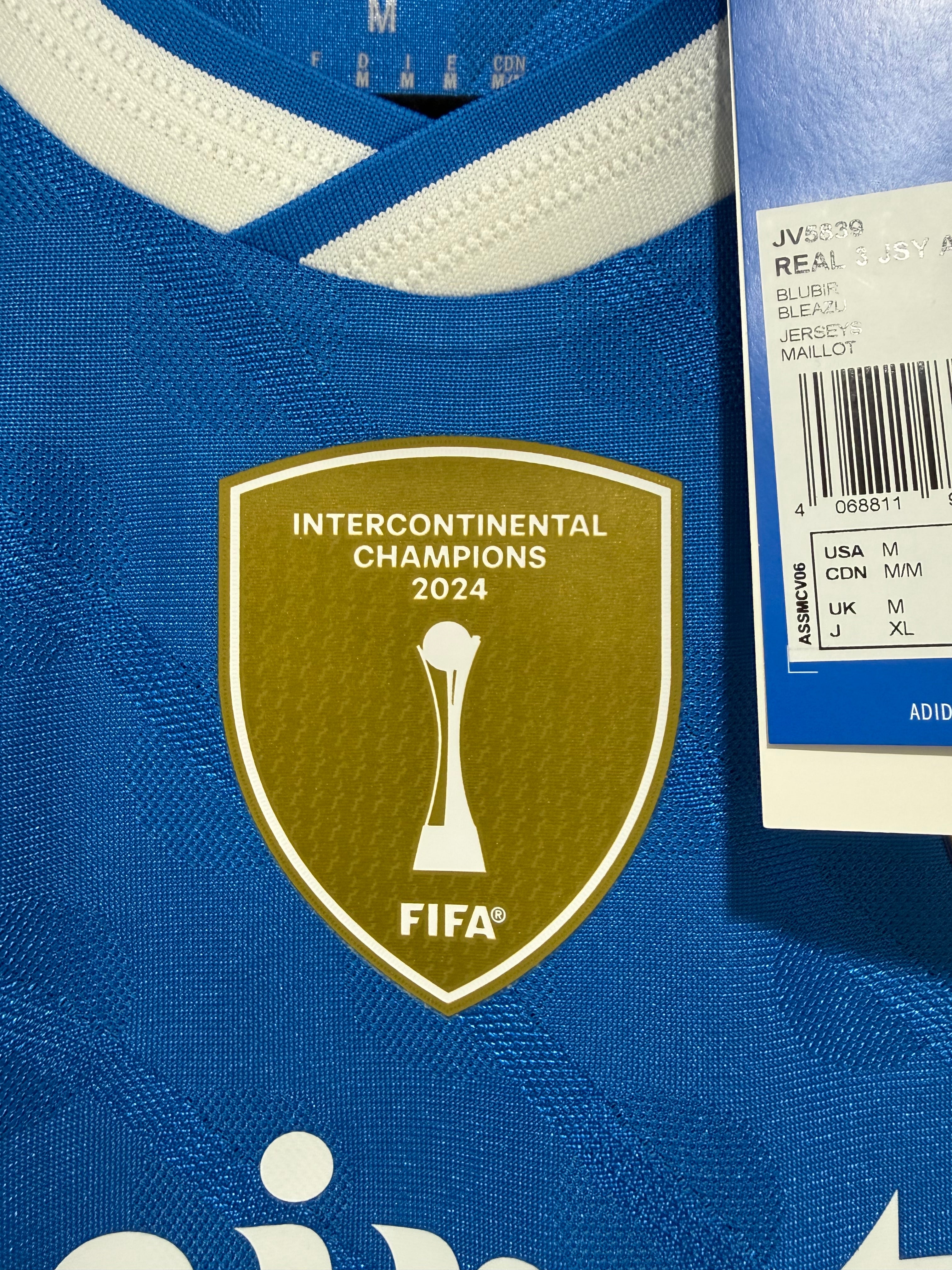 Kylian Mbappe #10 Mens MEDIUM Adidas Authentic Third Real Madrid UCL Jersey