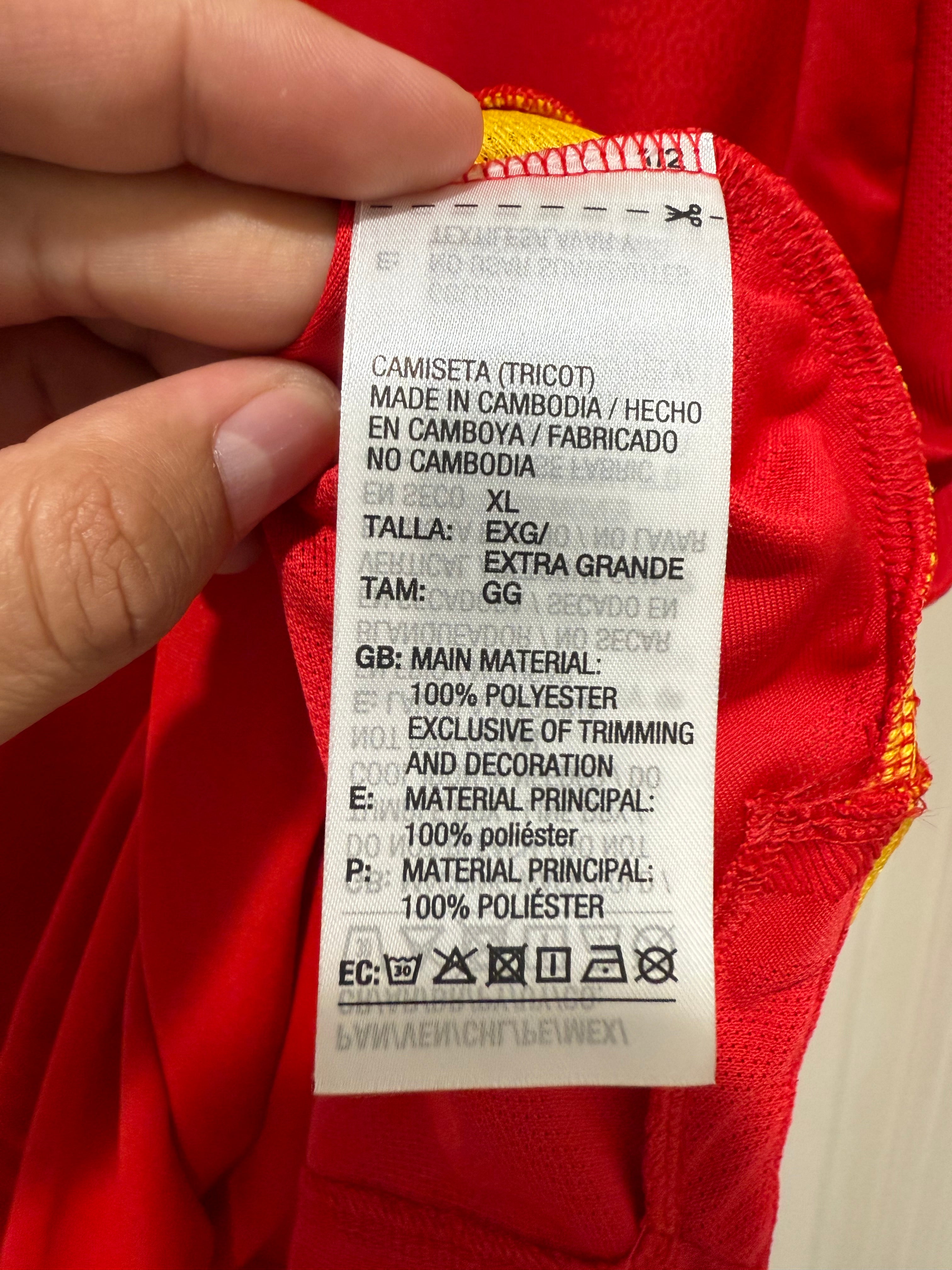 Lamine Yamal #19 Men’s EXTRA LARGE Spain Euro 2024 Home Authentic Jersey