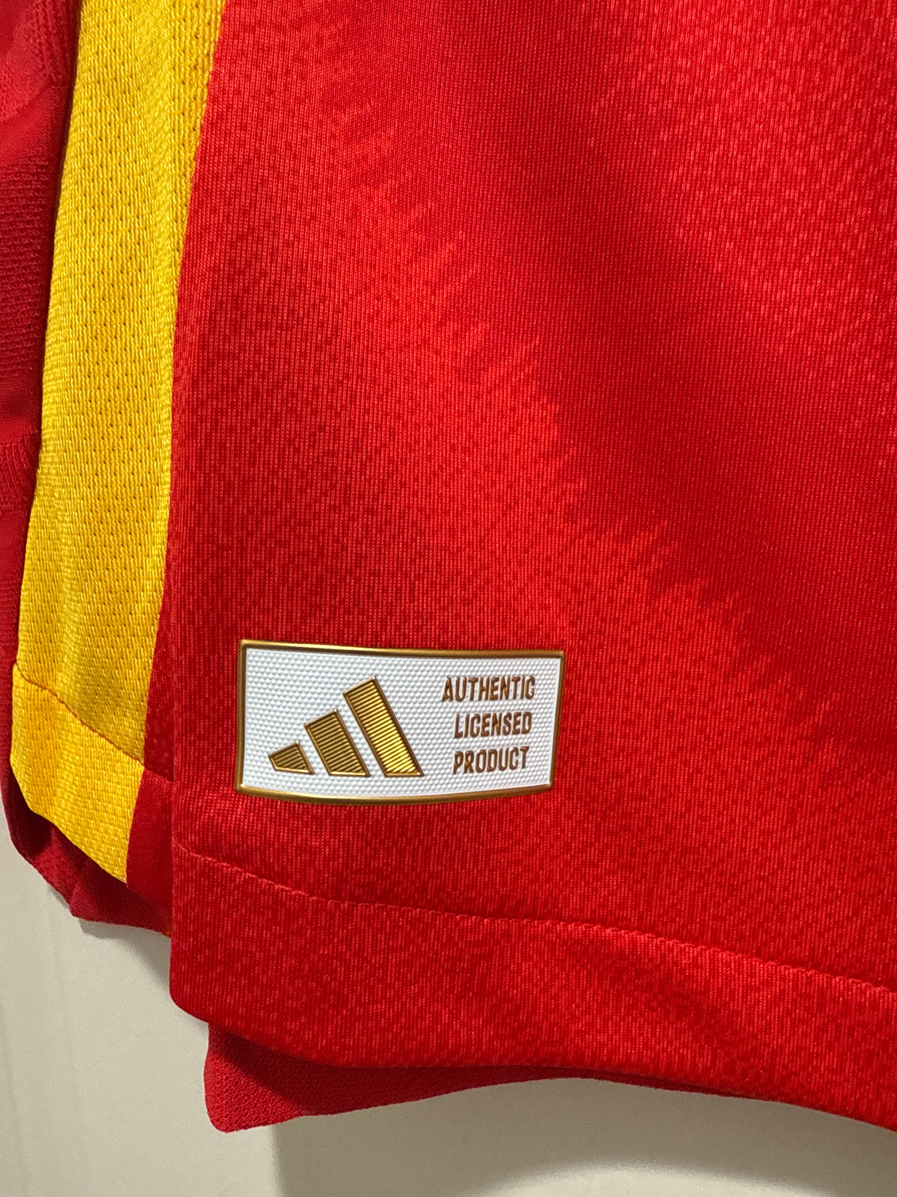 Lamine Yamal #19 Adidas Authentic Spain Euro Final Home Jersey