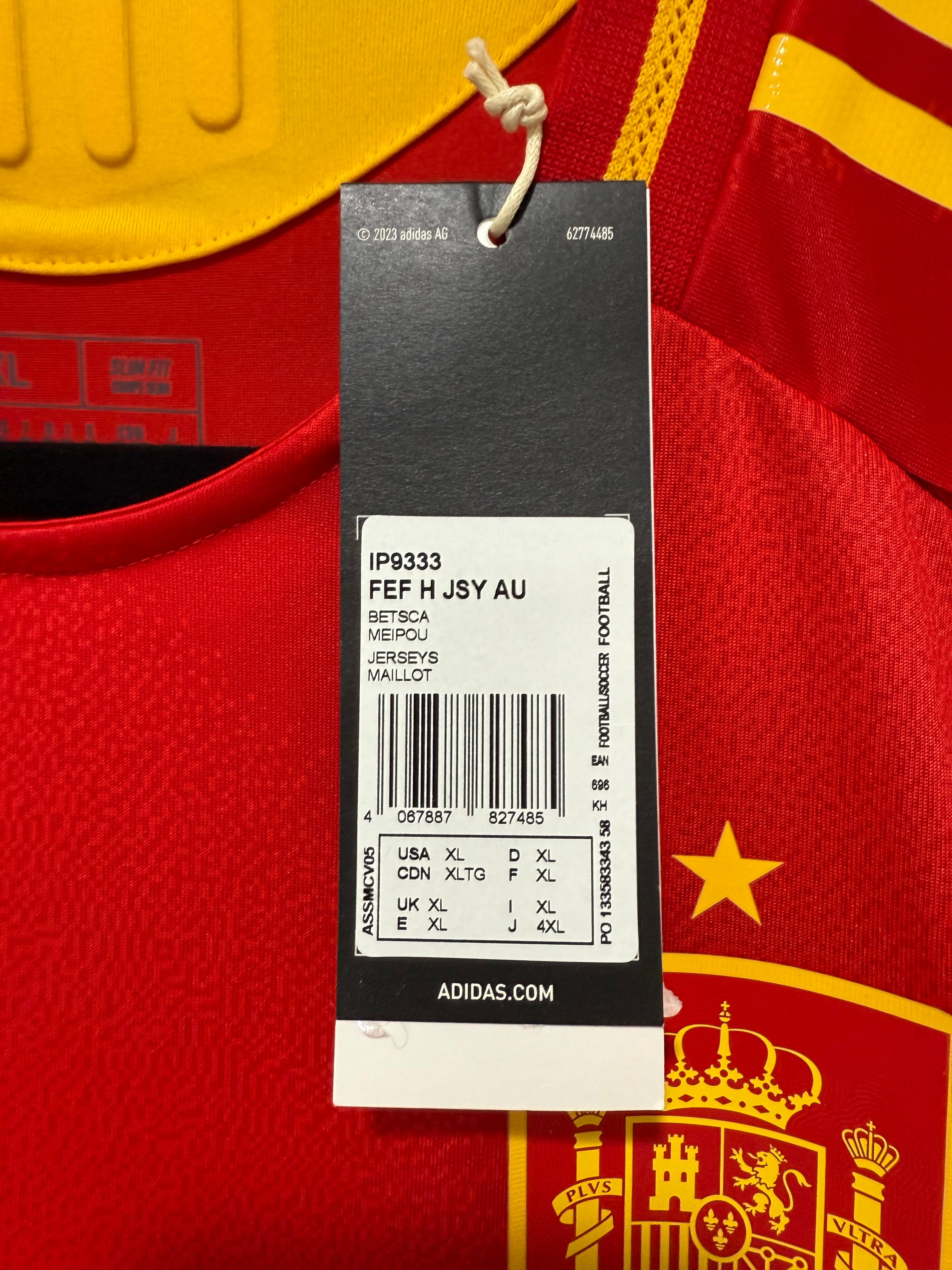 Lamine Yamal #19 Men’s EXTRA LARGE Spain Euro 2024 Home Authentic Jersey