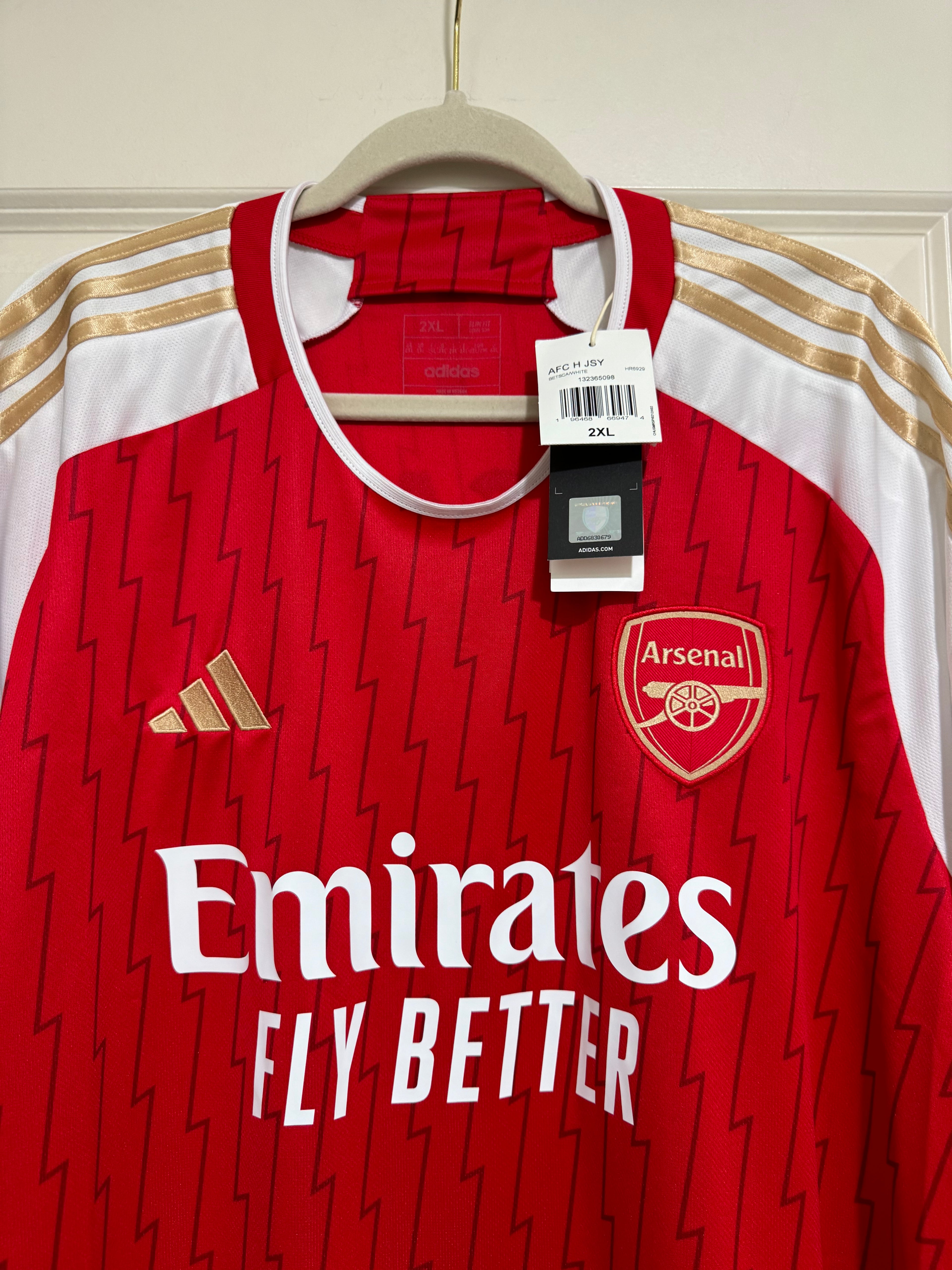 Odegaard #8 Mens 2XL Adidas Arsenal Home Jersey Premier League