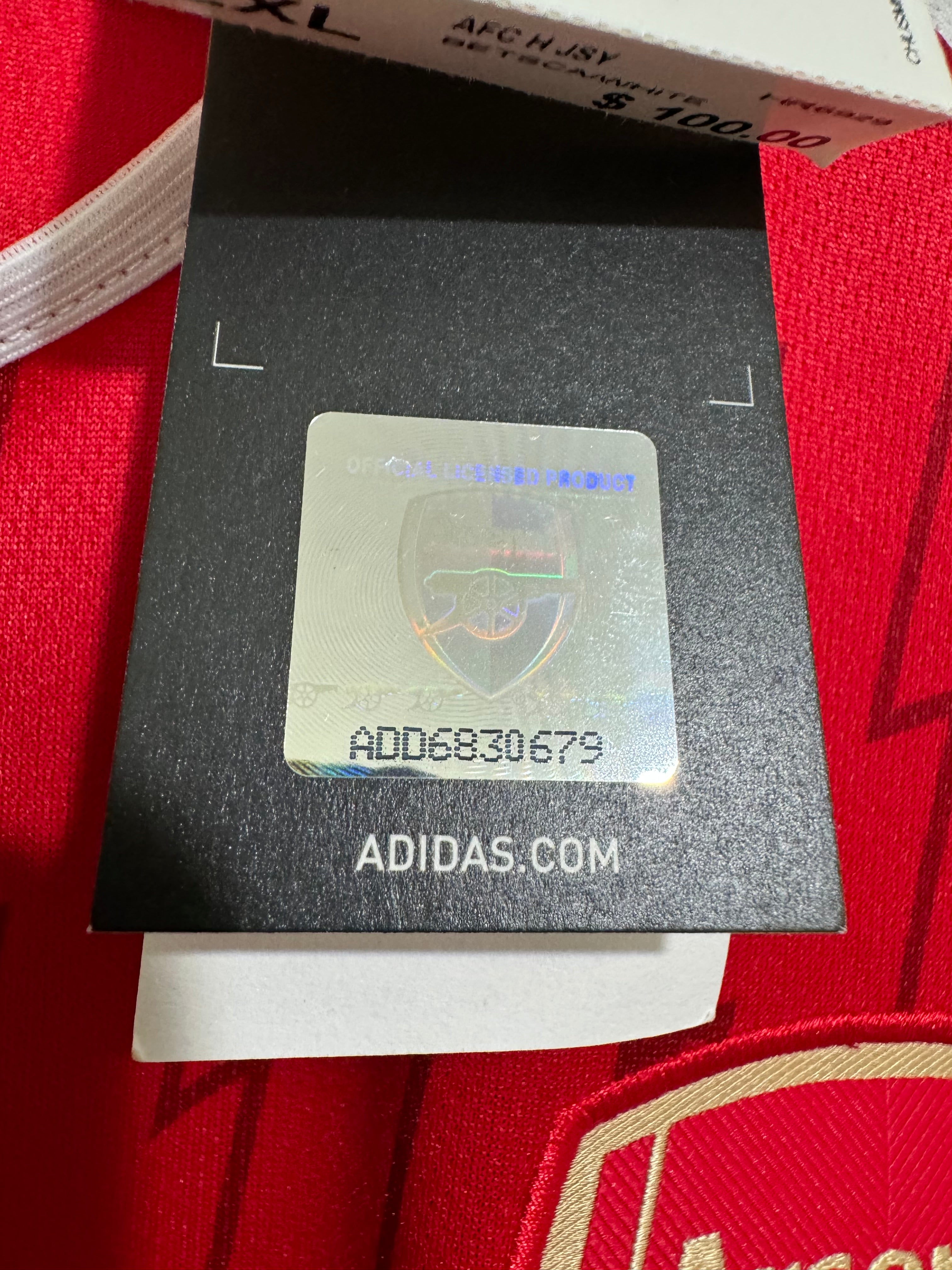 Odegaard #8 Mens 2XL Adidas Arsenal Home Jersey Premier League