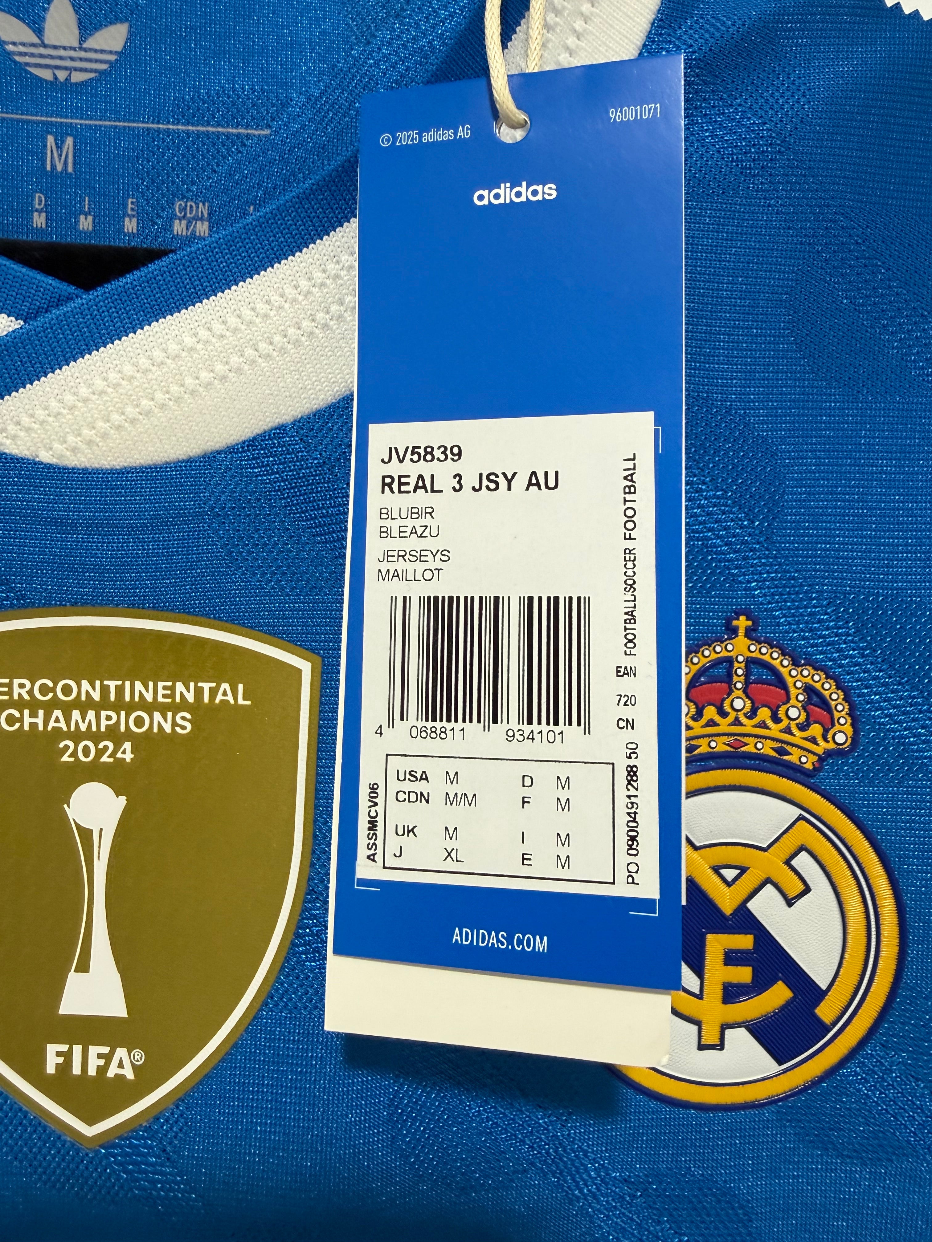 Kylian Mbappe #10 Mens MEDIUM Adidas Authentic Third Real Madrid UCL Jersey