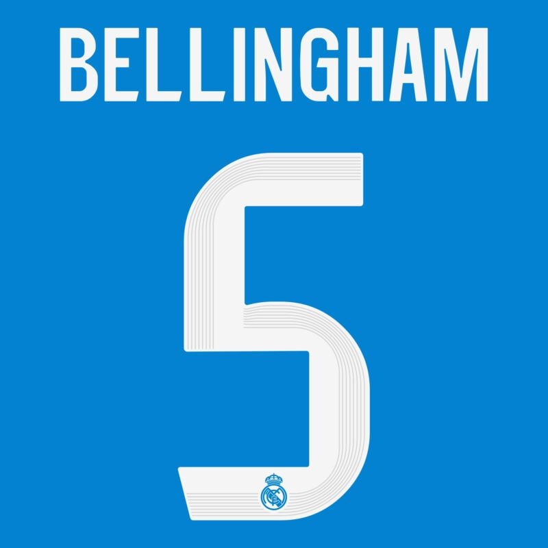 Bellingham #5 Authentic Third Name Set Adult Player Size