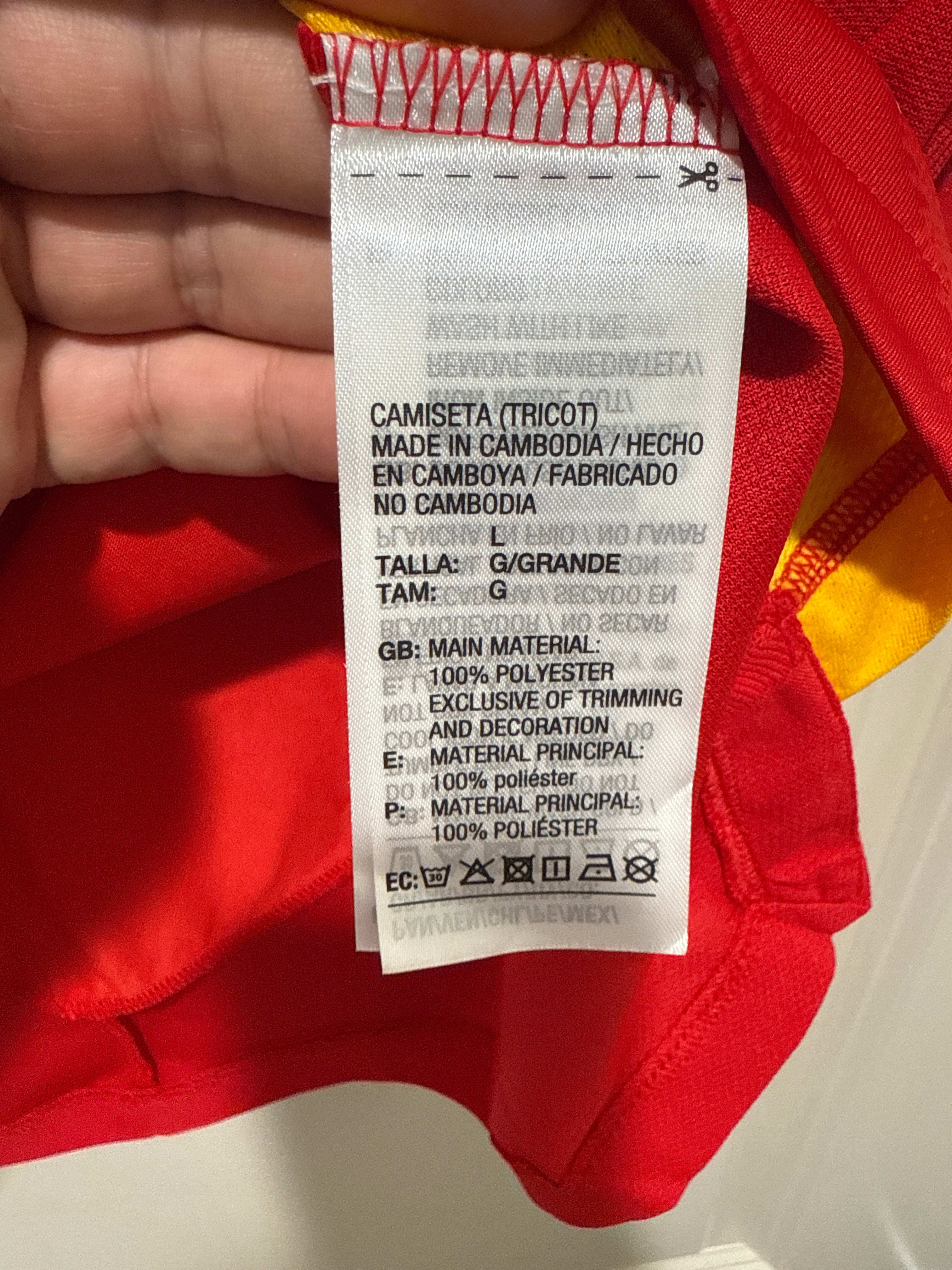 Lamine Yamal #19 Adidas Authentic Spain Euro Final Home Jersey