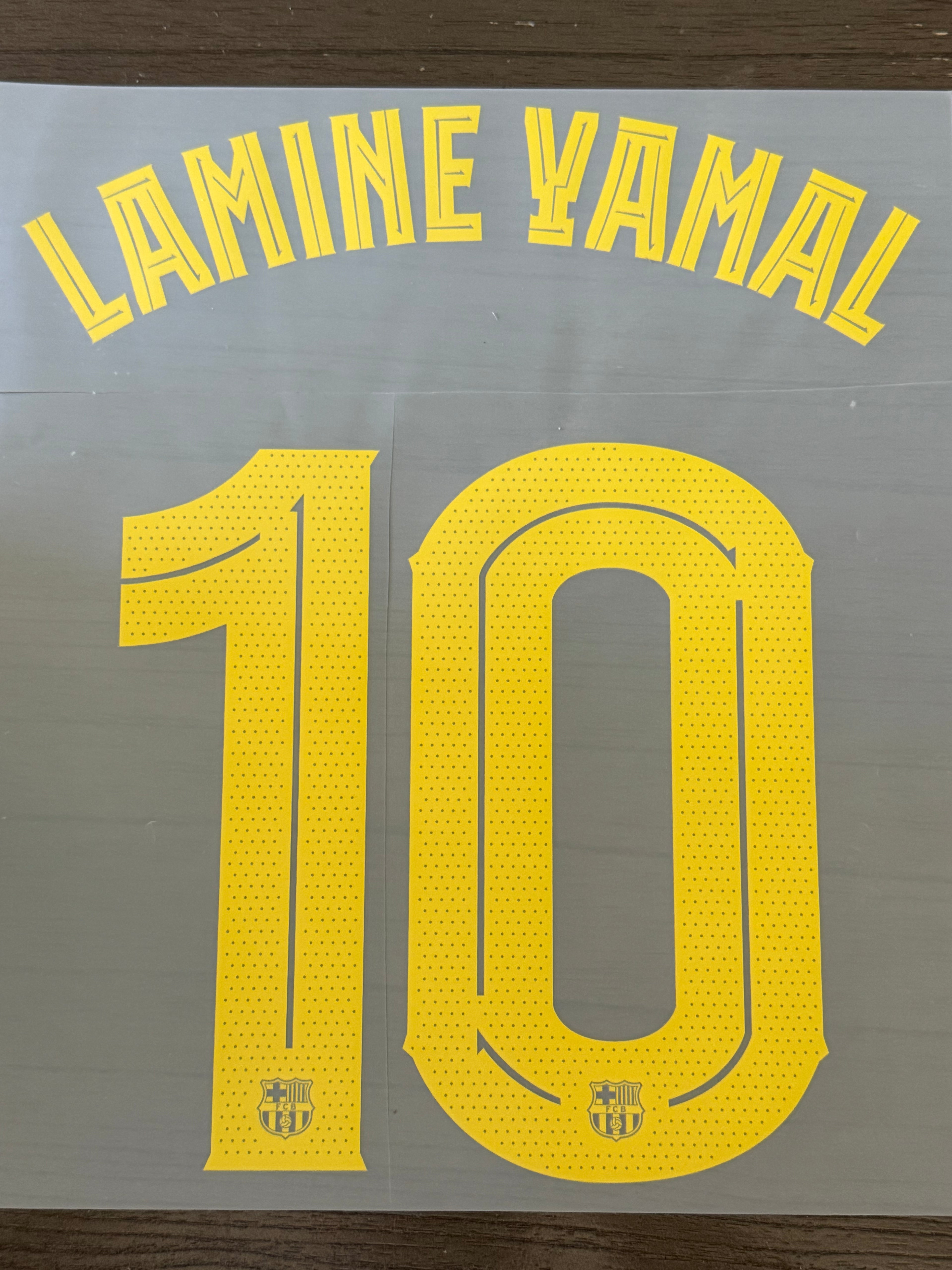 Lamine Yamal #10 Adult Size Authentic Player Size Home UCL/Cup Name Set