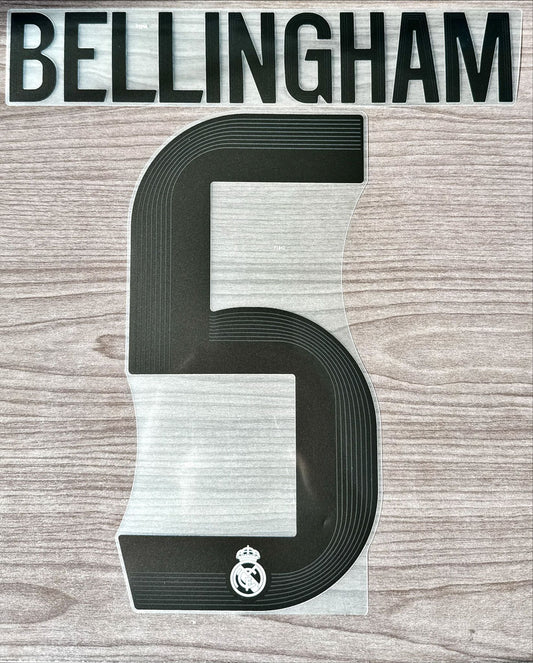 Bellingham #5 Real Madrid Home Name Set Official Authentic Player Size