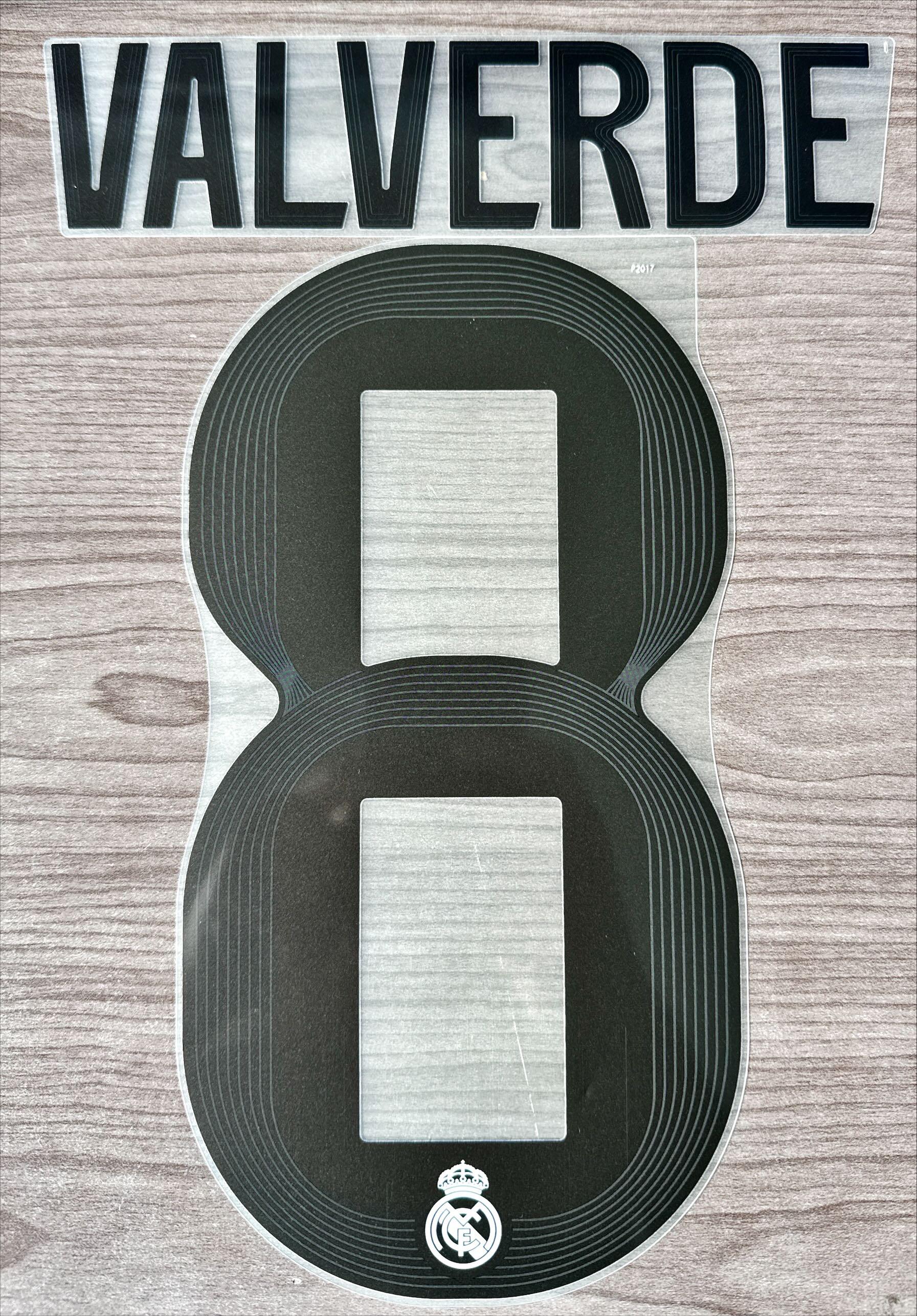 Valverde #8 Authentic HOME Official Name Set Adult Player Size
