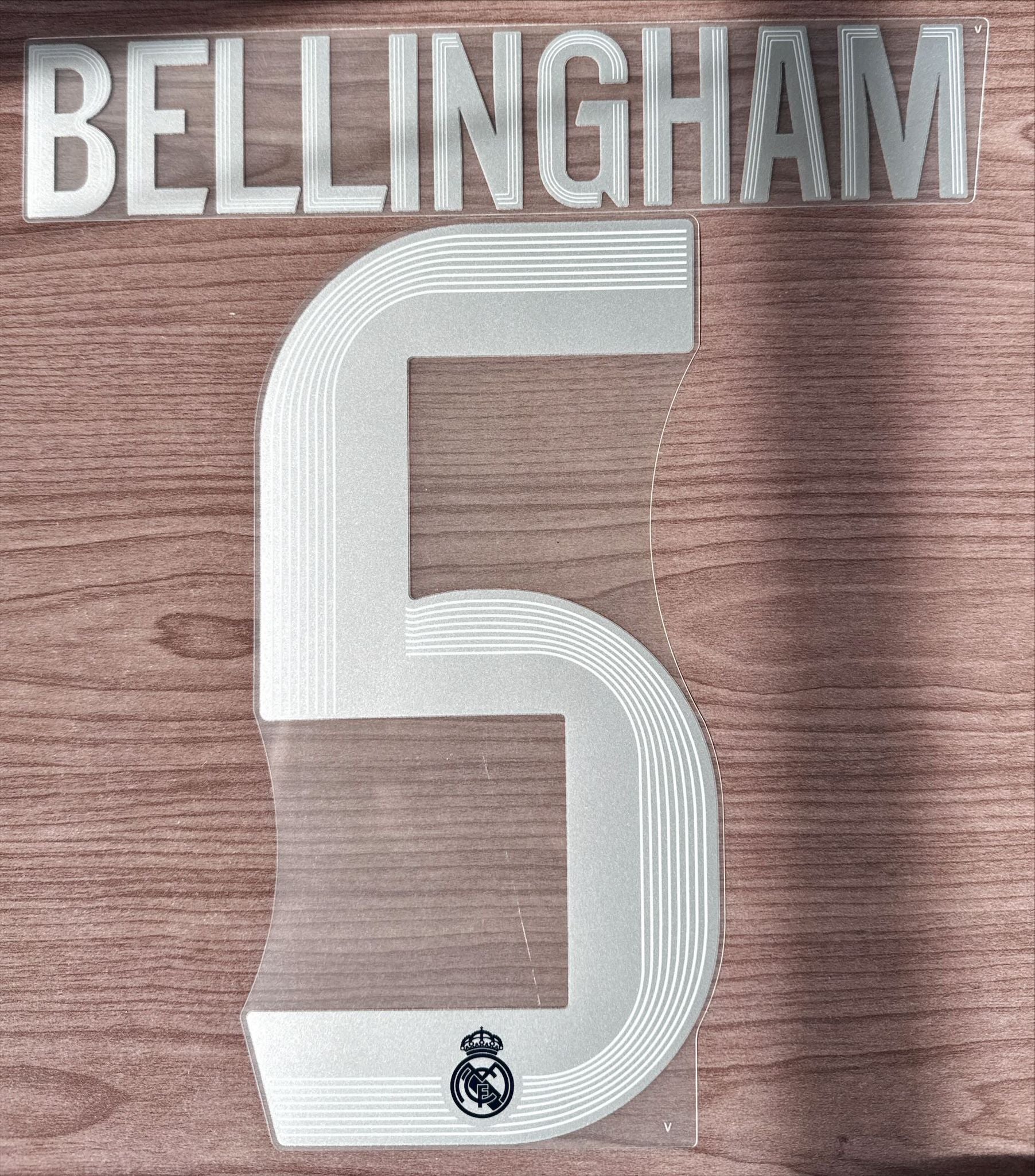 Bellingham #5 Authentic AWAY Official Name Set Adult Player Size