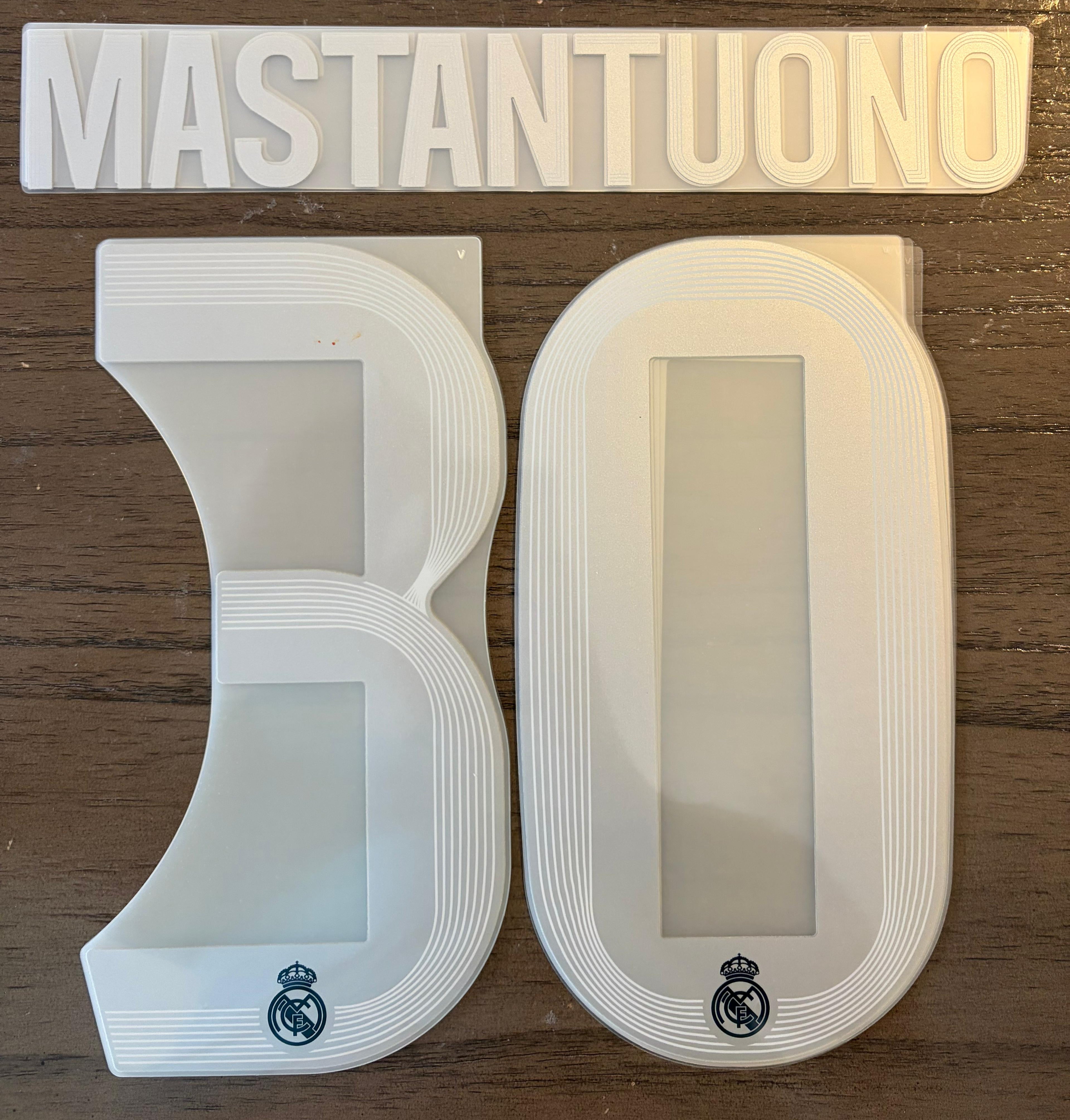 Mastantuono # 30 Authentic AWAY Official Name Set Adult Player Size