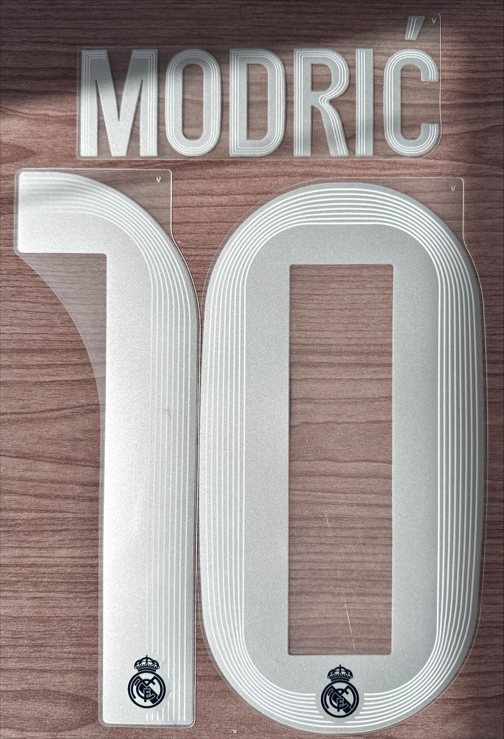 Modric #10 Authentic AWAY Official Name Set Adult Player Size