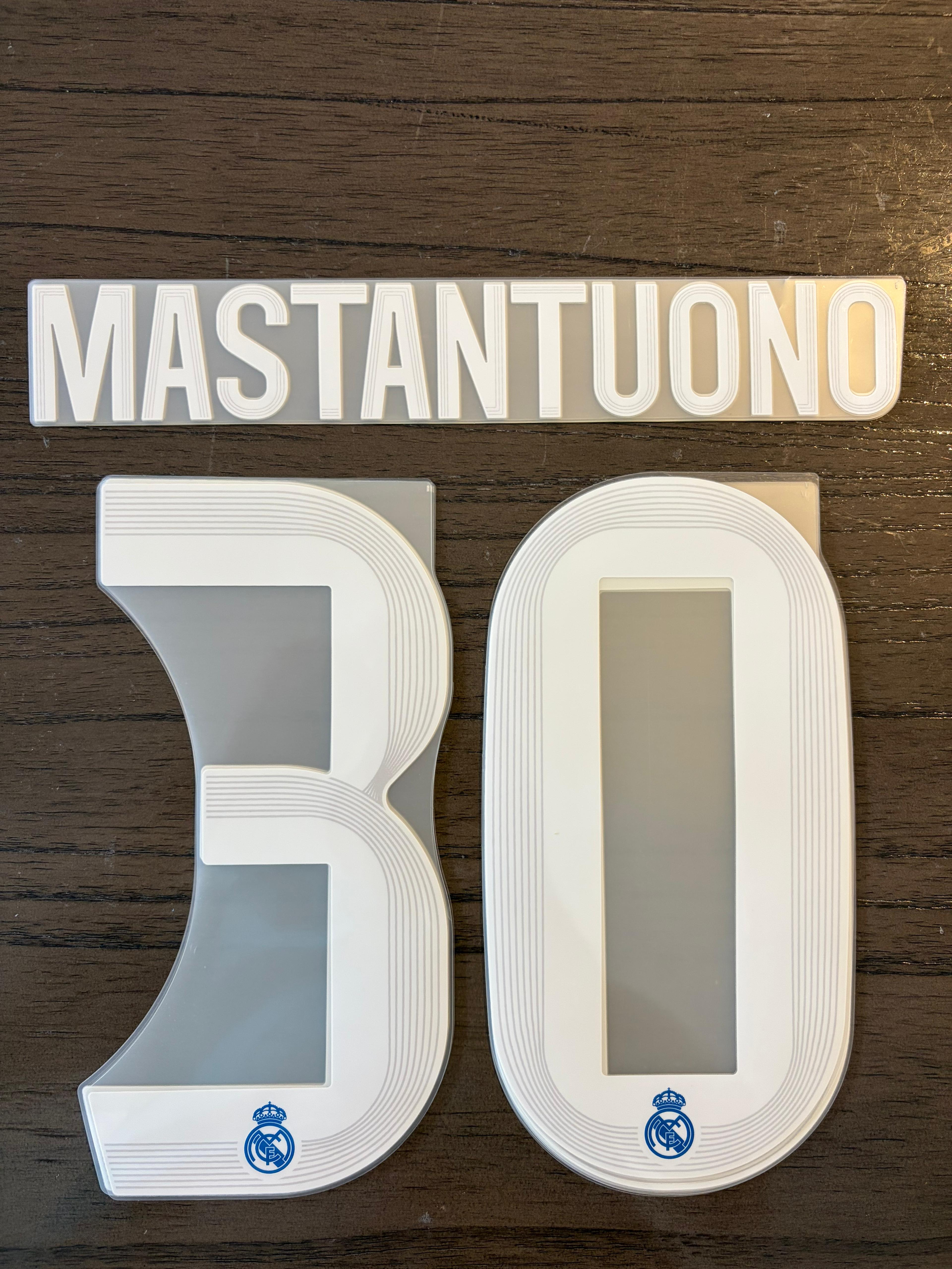 Mastantuono #30 Authentic Third Name Set Adult Player Size