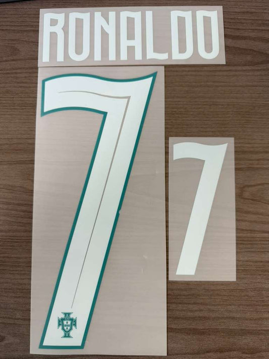 Cristiano Ronaldo #7 Portugal Authentic Player Size Official Home Name Set