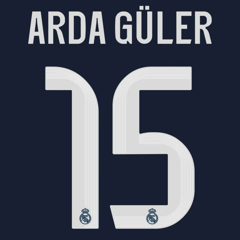 Arda Guler #15 Authentic AWAY Official Name Set Adult Player Size
