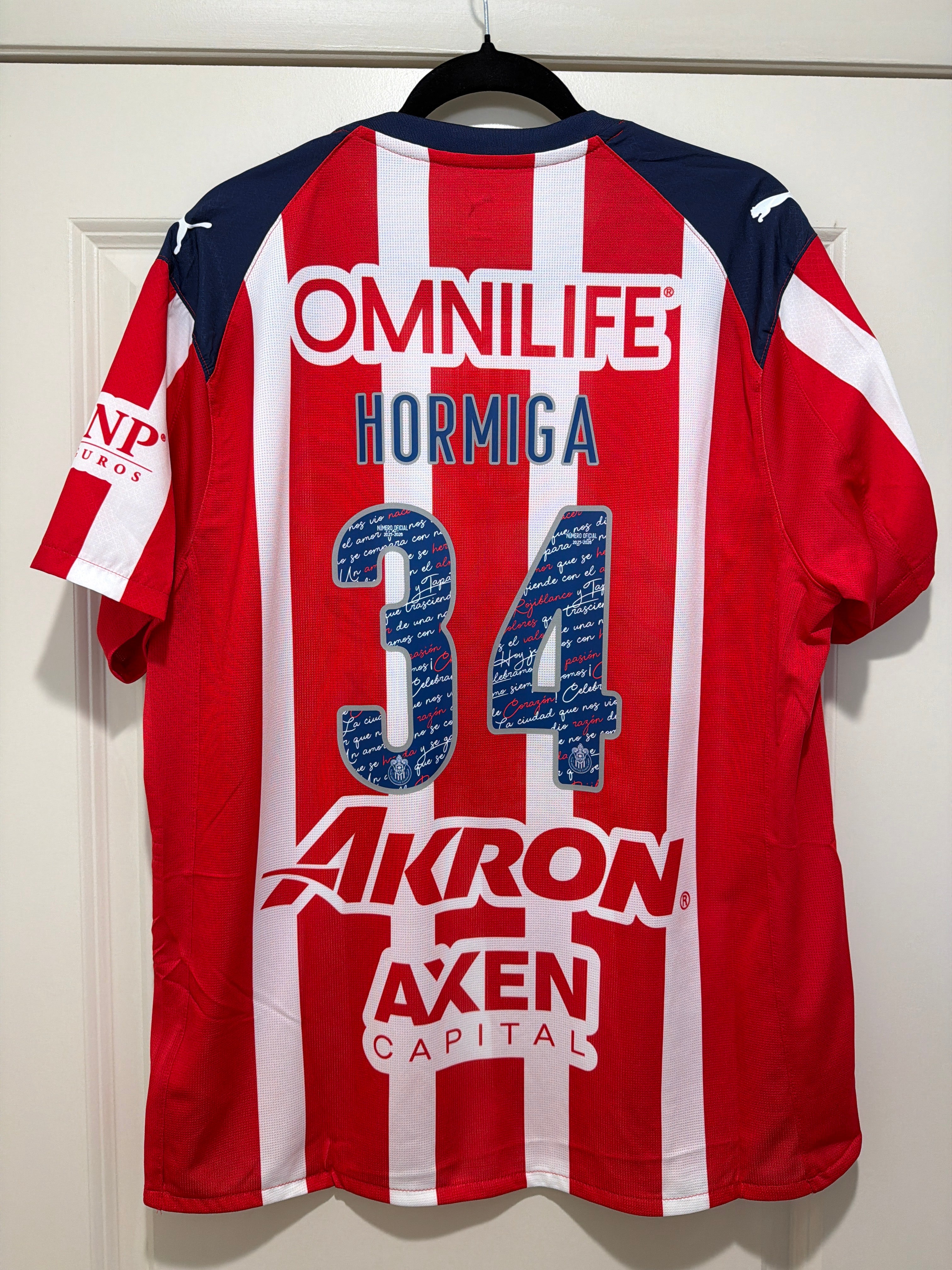 Hormiga González #34 Mens LARGE PUMA Chivas Guadalajara Authentic El Clásico Jersey