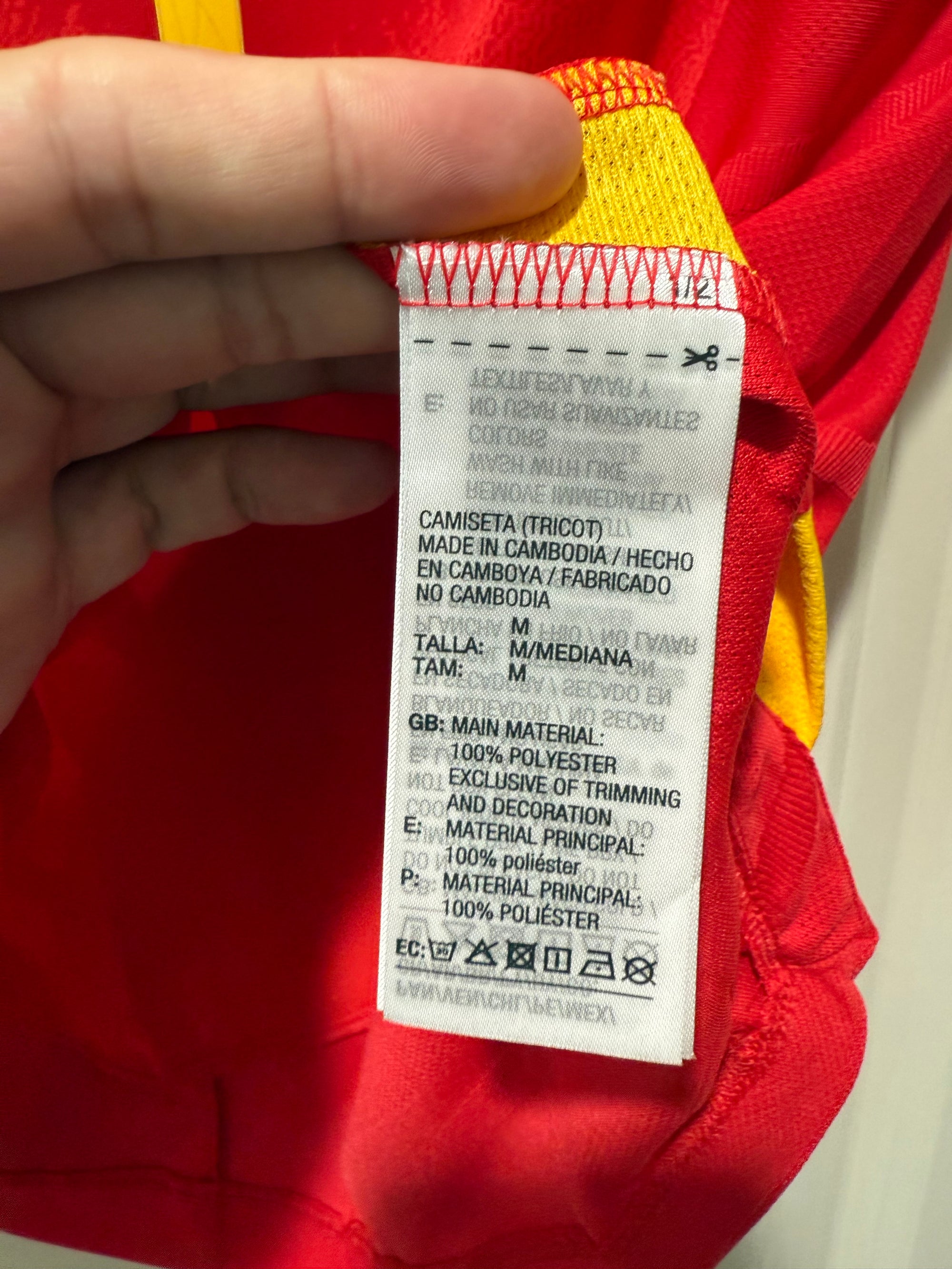 Lamine Yamal #19 Adidas Authentic Spain Euro Final Home Jersey