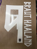 Haaland #9 Adult Size Away Authentic Official Name Set Norway