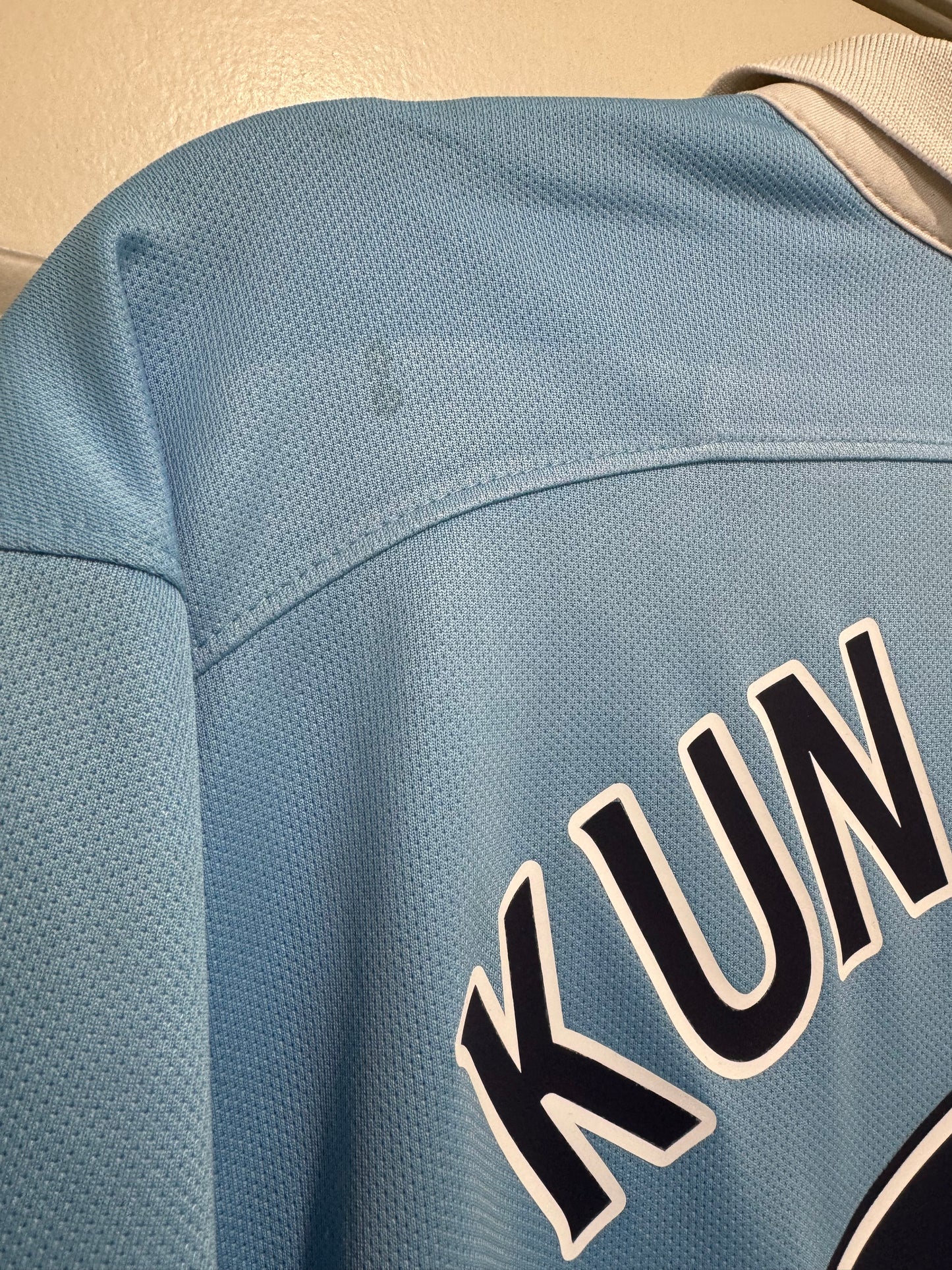 Kun Aguero #10 Mens LARGE Nike Stadium Manchester City Used Jersey