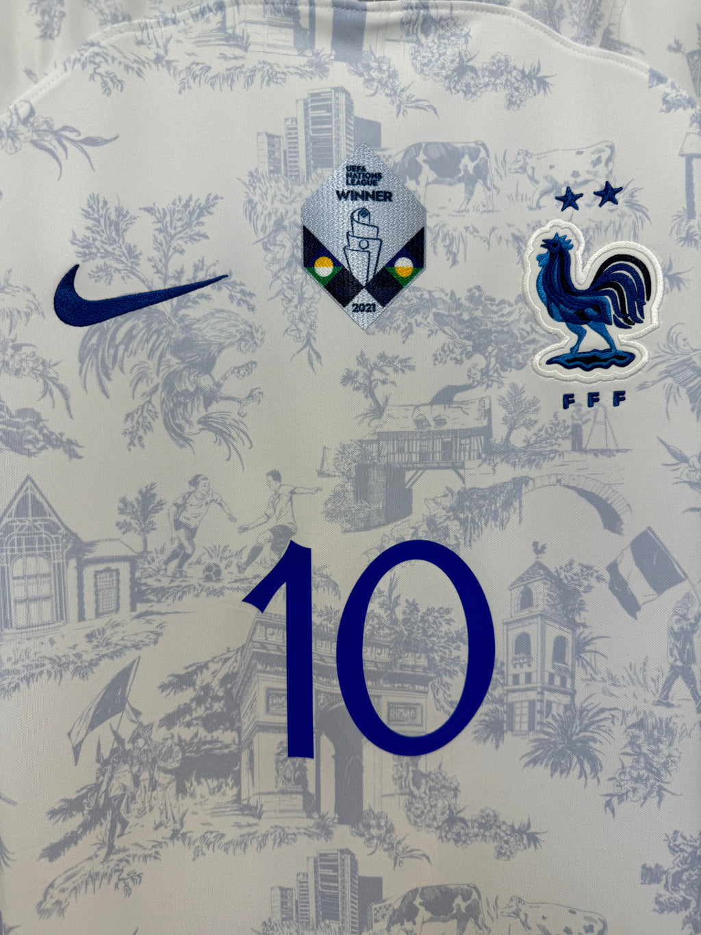 Camiseta Nike de visitante para hombre número 10 de Mbappé para la fase de clasificación para la Eurocopa