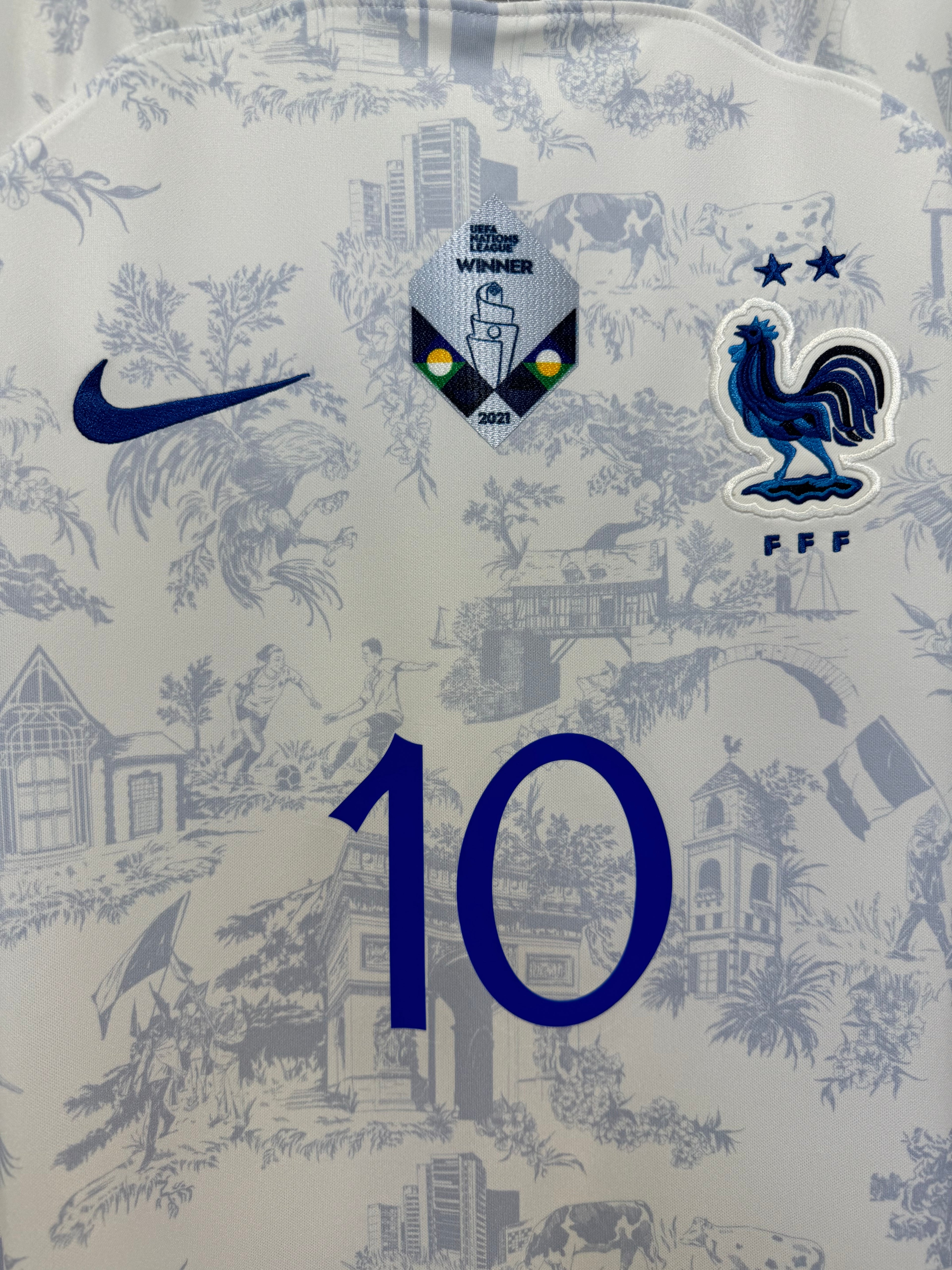 Camiseta Nike de visitante para hombre número 10 de Mbappé para la fase de clasificación para la Eurocopa