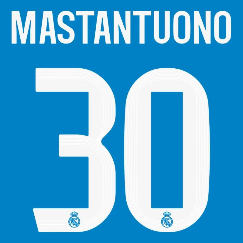 Mastantuono #30 Authentic Third Name Set Adult Player Size