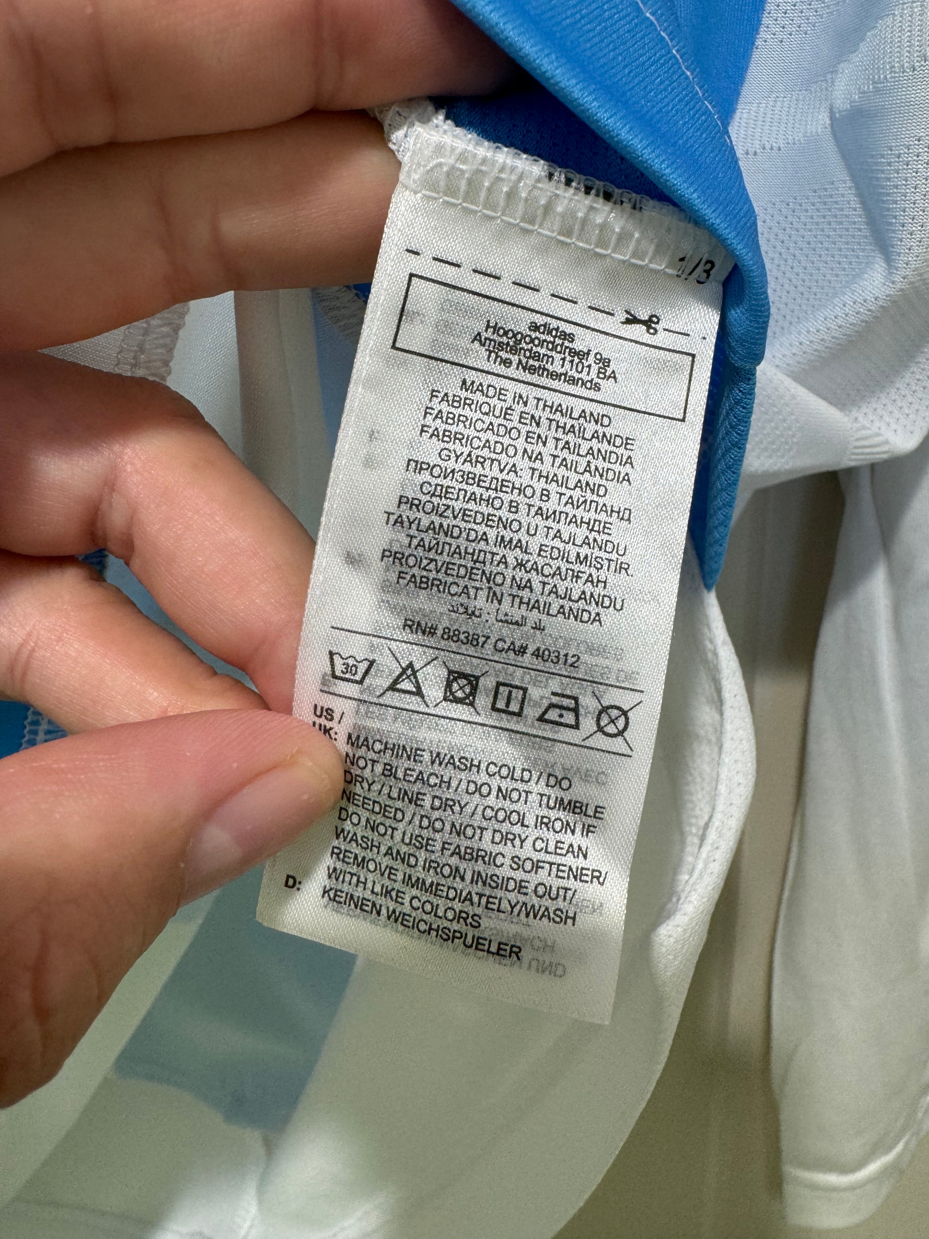 Camiseta de manga larga auténtica local de Adidas para hombre de tamaño mediano Messi #10