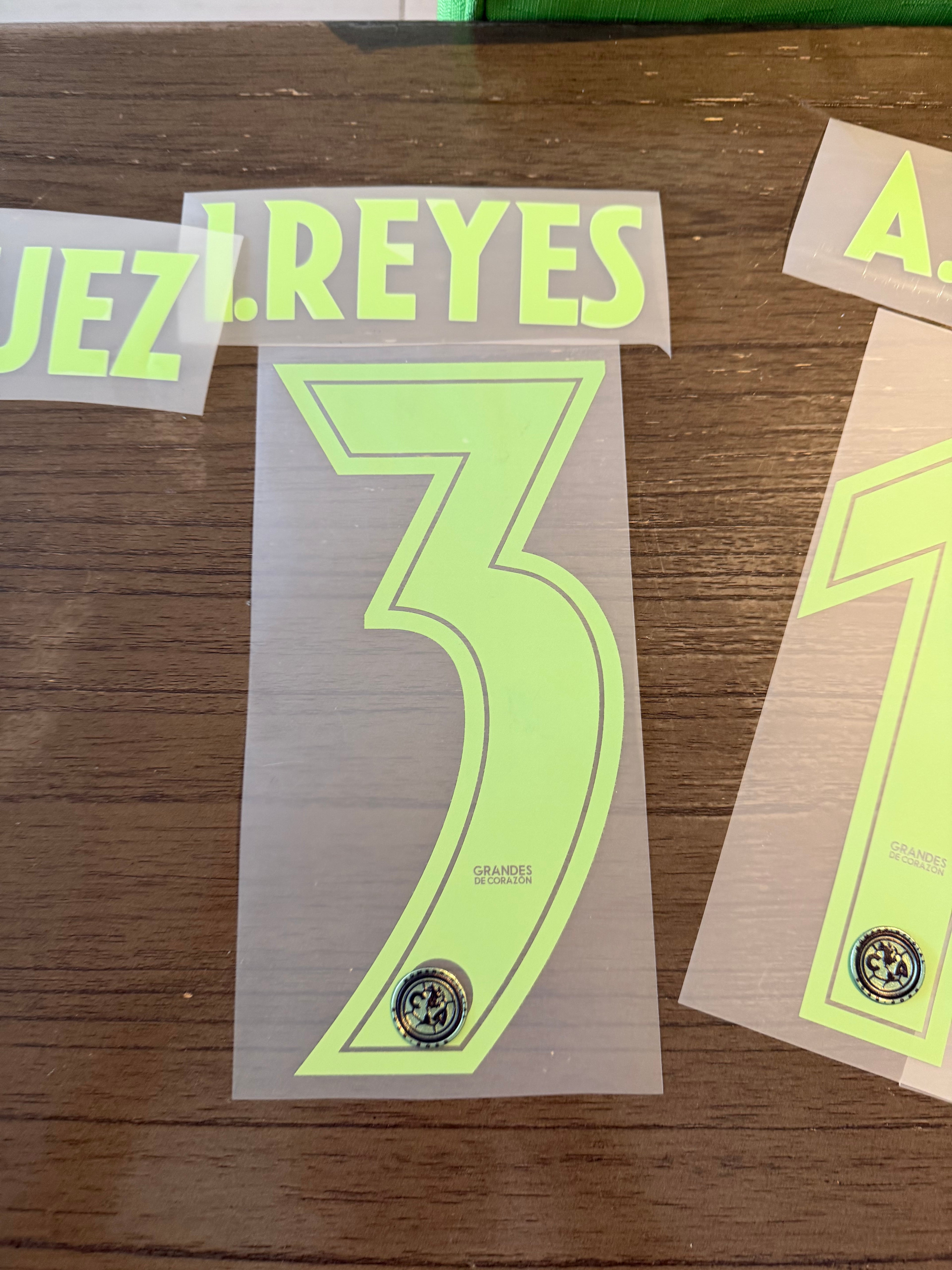 Isra #3 Reyes Adult Size Third Official Authentic Name Set