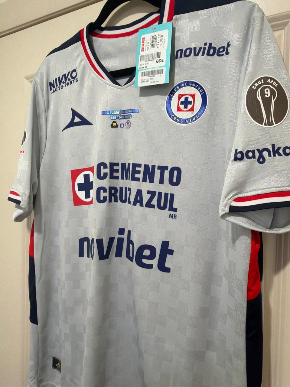 Charly Rodríguez #19 Mens LARGE Pirma Cruz Azul Away Final Liga Mx Jersey
