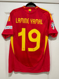 Lamine Yamal #19 Men’s MEDIUM Spain Euro 2024 Home Authentic Jersey