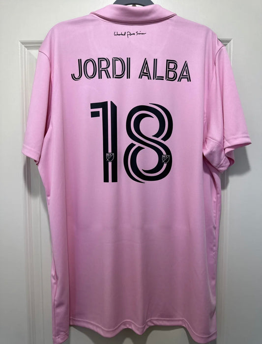 Jordi Alba #18 Mens EXTRA LARGE Adidas AeroReady Inter Miami Home Jersey