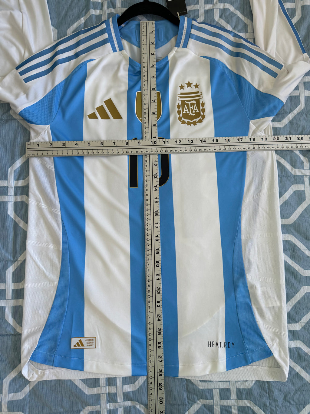 Camiseta de manga larga auténtica local de Adidas para hombre de tamaño mediano Messi #10