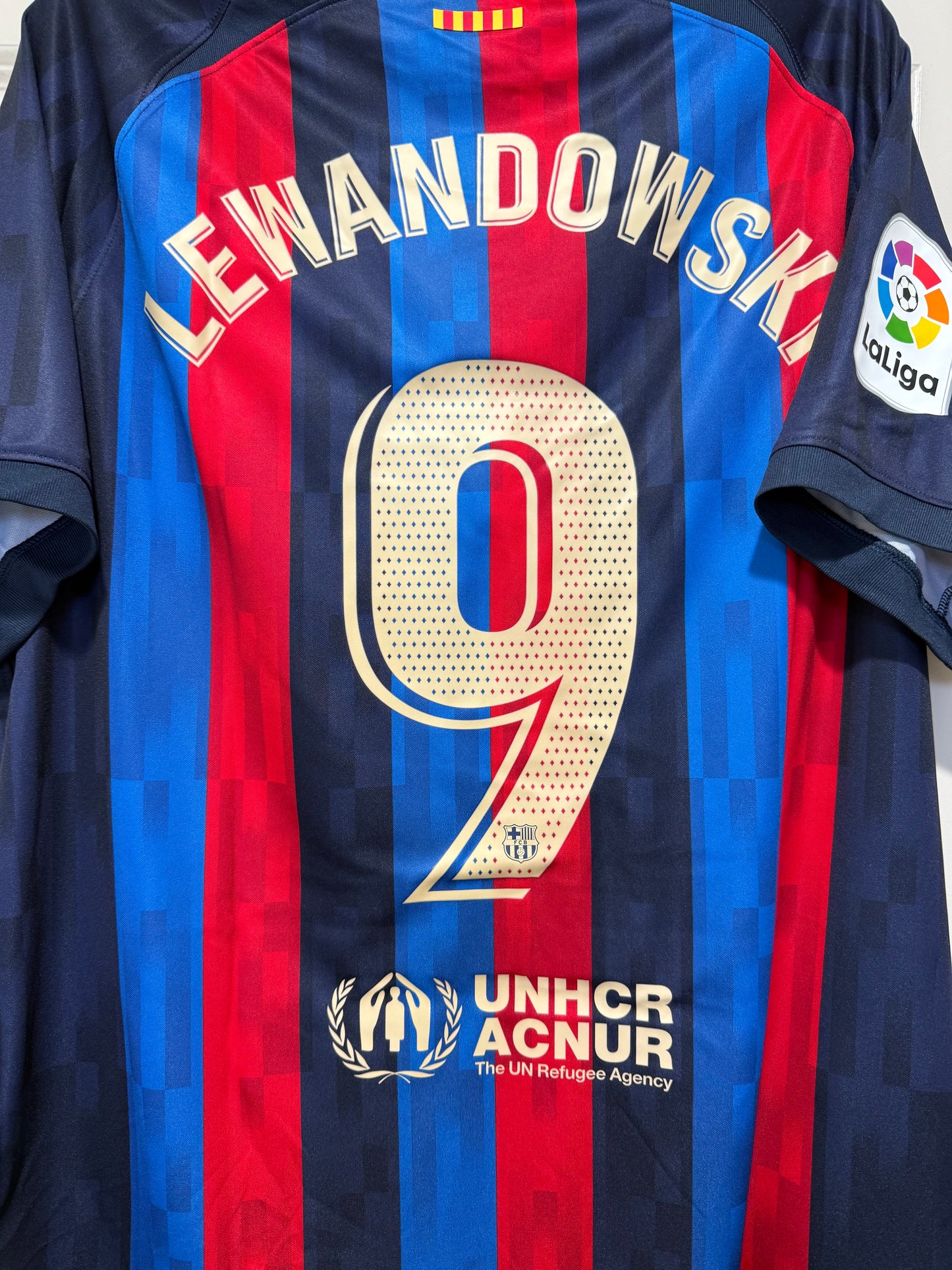 Lewandowski #9 Men’s EXTRA LARGE Nike FC Barcelona Home Jersey