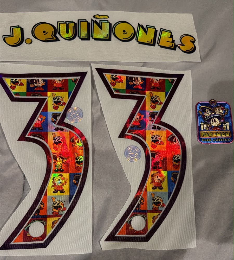 Julián Quiñones #33 Club America x Pac-Man Adult Name Set