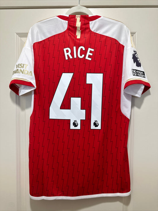 Rice #41 Mens LARGE Arsenal Adidas Home Premier League Jersey