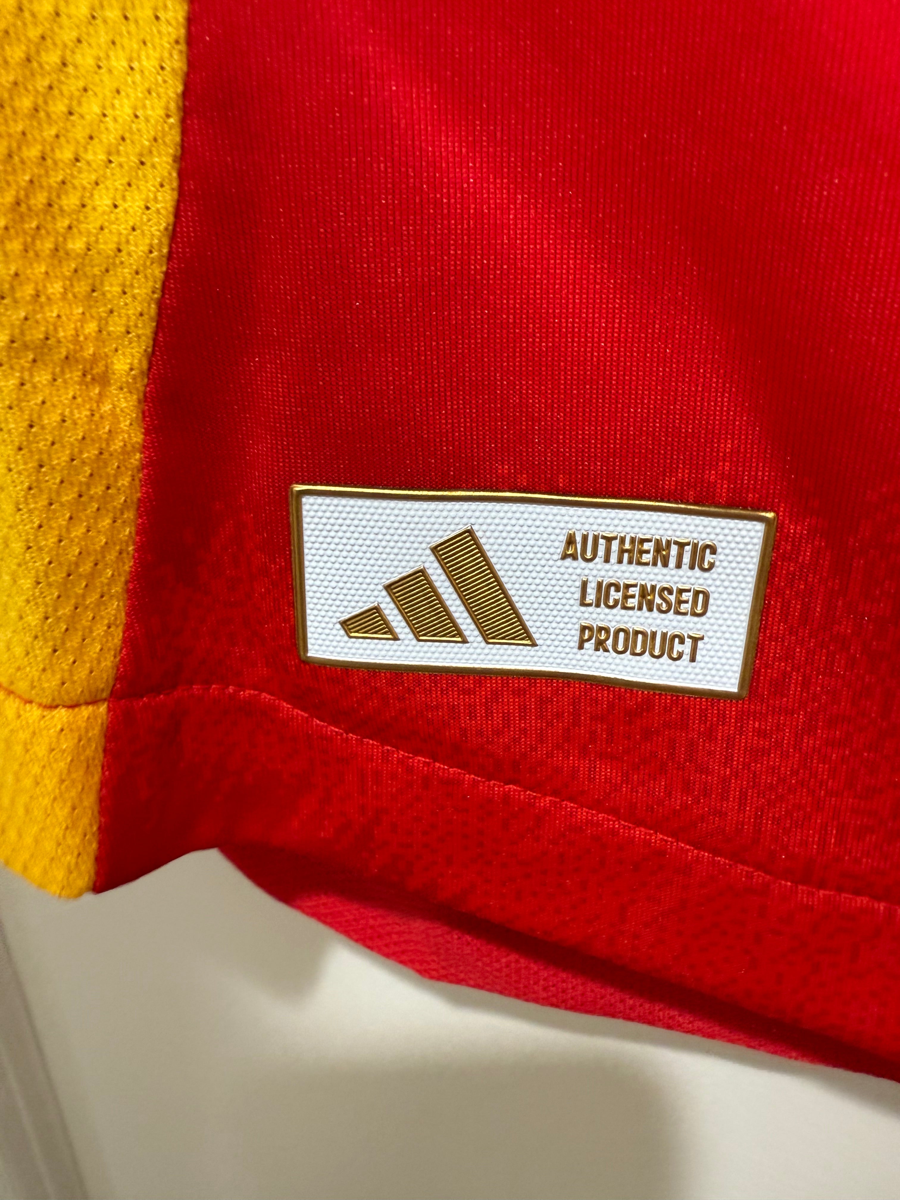 Lamine Yamal #19 Men’s MEDIUM Spain Euro 2024 Home Authentic Jersey