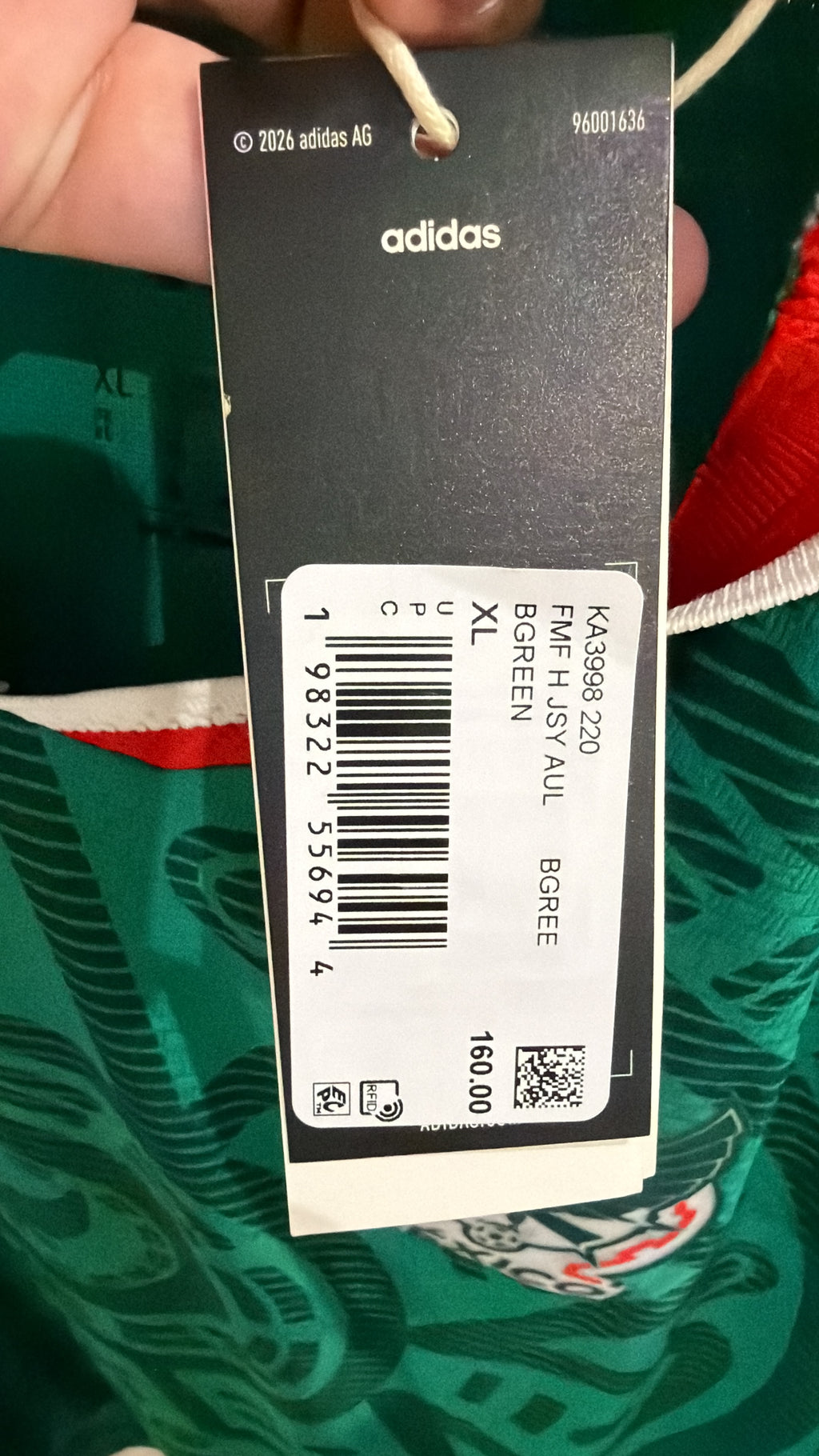 Adidas México XL Home Authentic Long Sleeve Jersey