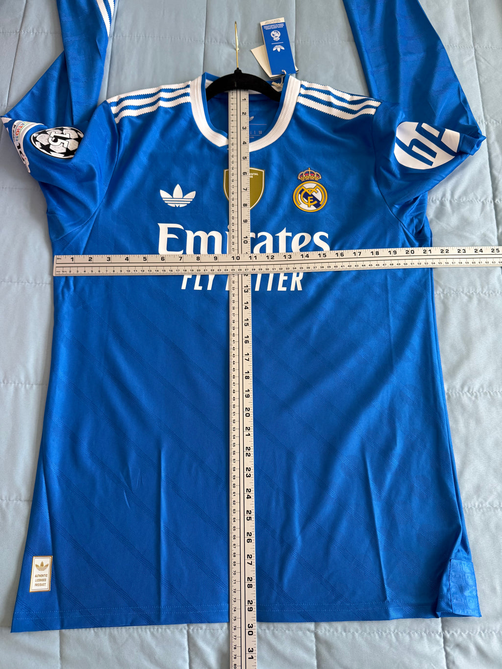 Mbappe #10 Mens LARGE Adidas Real Madrid Authentic Long Sleeve Third Jersey