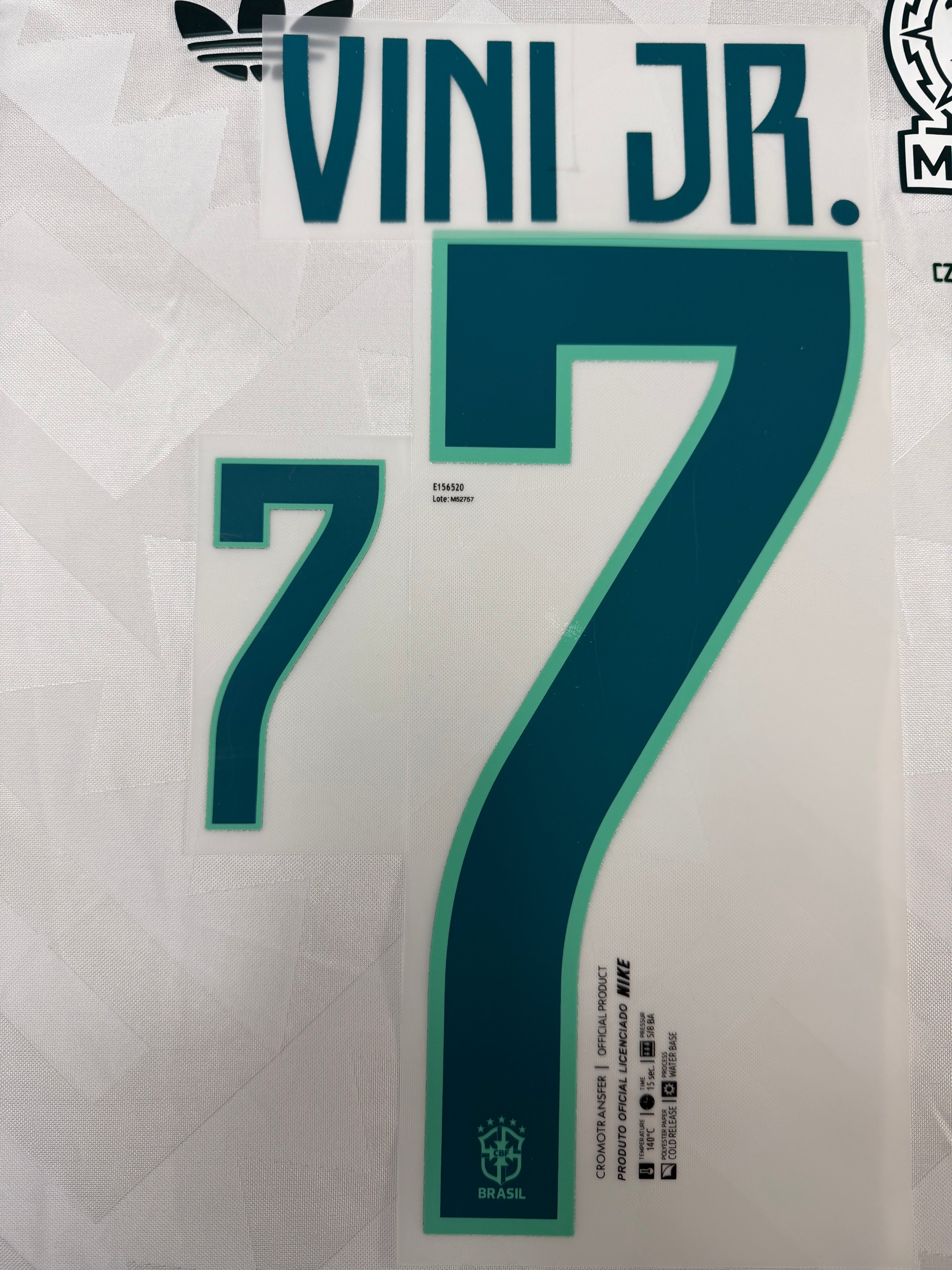 Vini Jr #7 Home Brazil 2026 Authentic Official Adult Size Name Set