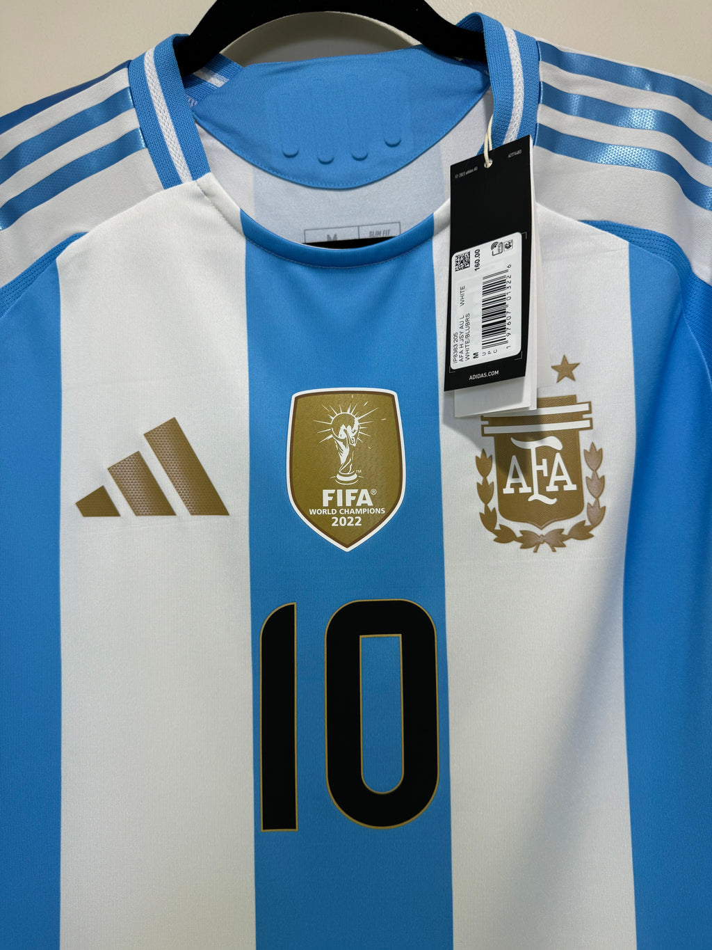 Camiseta de manga larga auténtica local de Adidas para hombre de tamaño mediano Messi #10