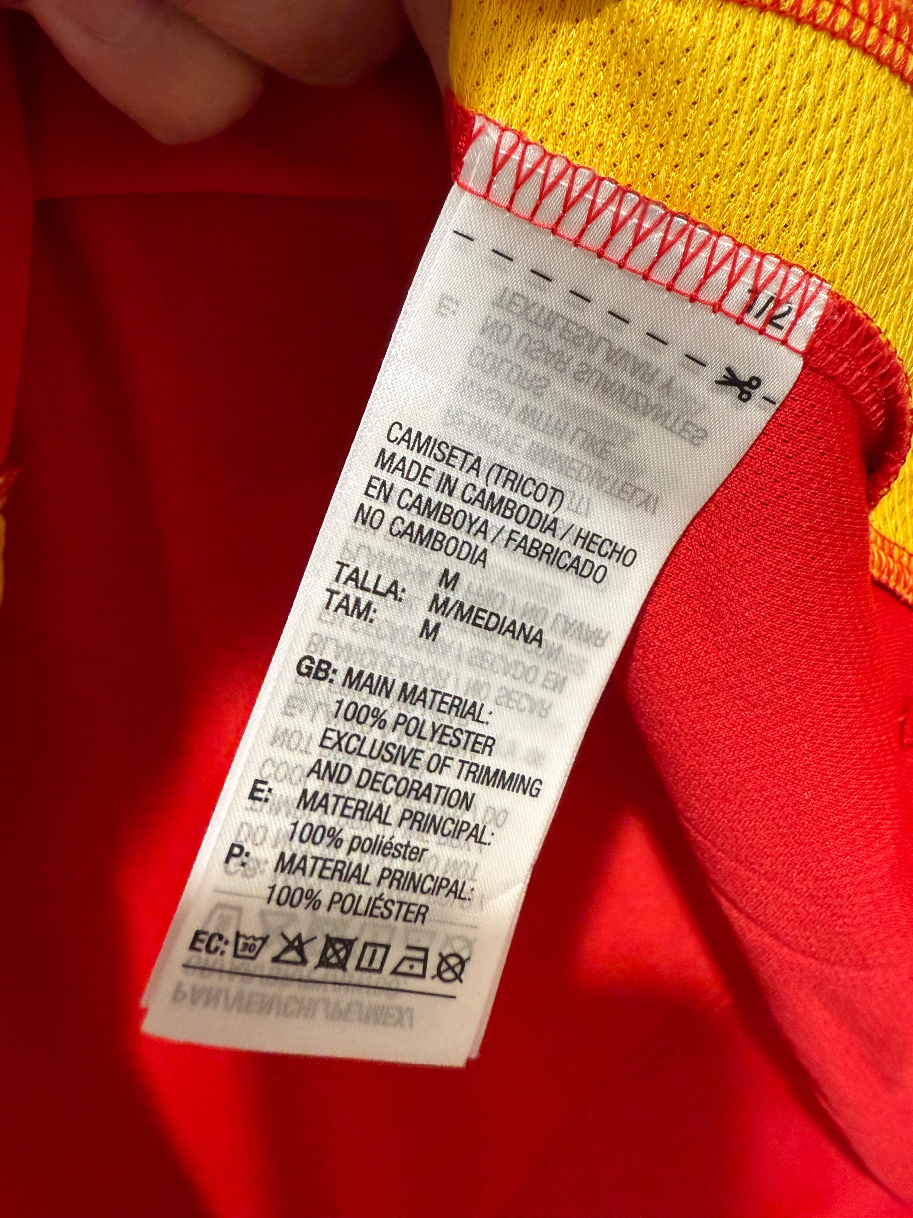 Lamine Yamal #19 Men’s MEDIUM Spain Euro 2024 Home Authentic Jersey