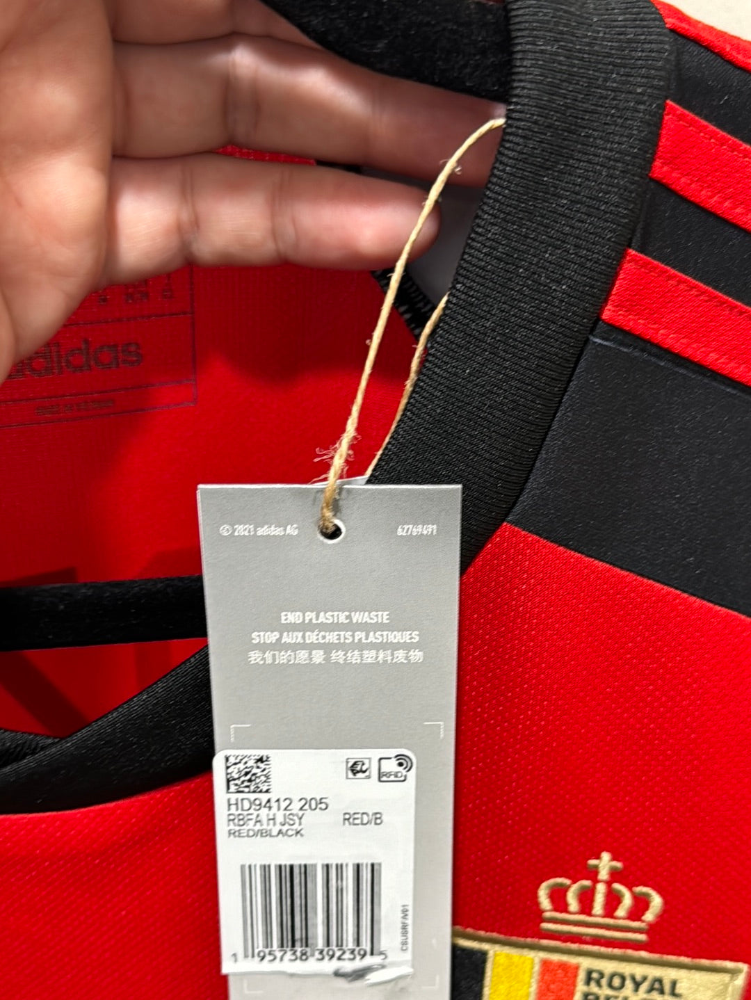 Camiseta local adidas Bélgica AeroReady de talla mediana Eden Hazard #10 para hombre