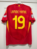 Lamine Yamal #19 Adidas Authentic Spain Euro Final Home Jersey