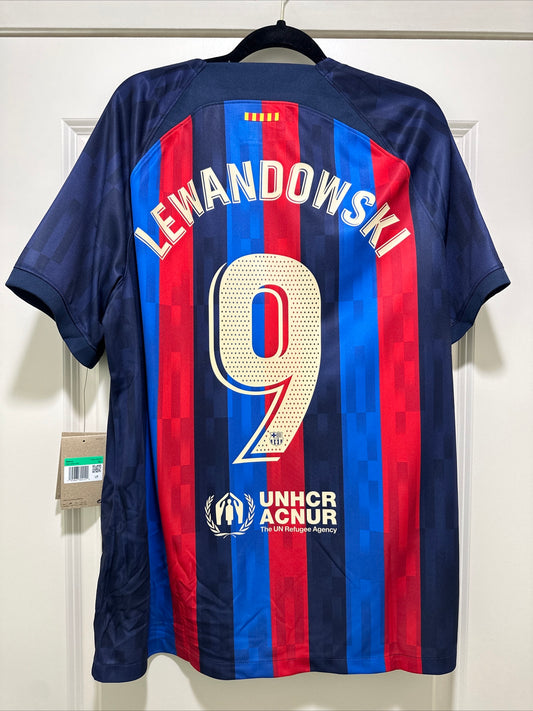 Lewandowski #9 Mens XL FC Barcelona Nike Stadium Home Jersey La Liga 22/23