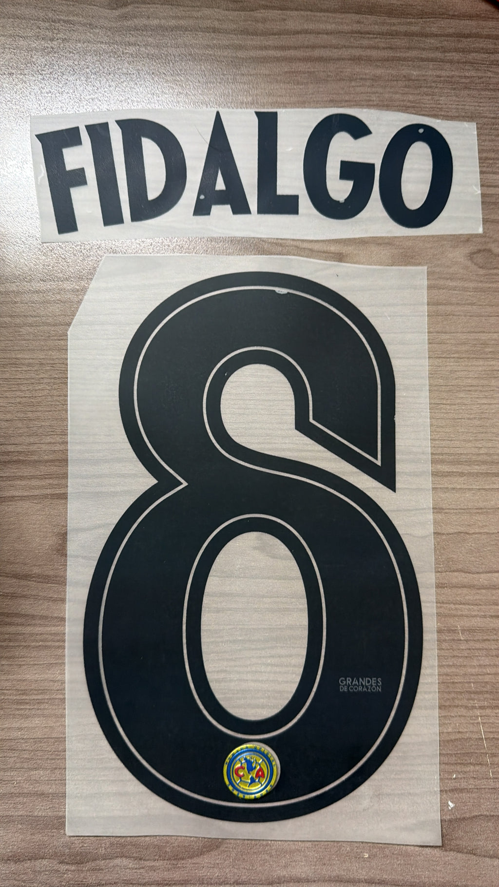 Fidalgo #8 DTF Official Adult Size Authentic Home Club America Name Set