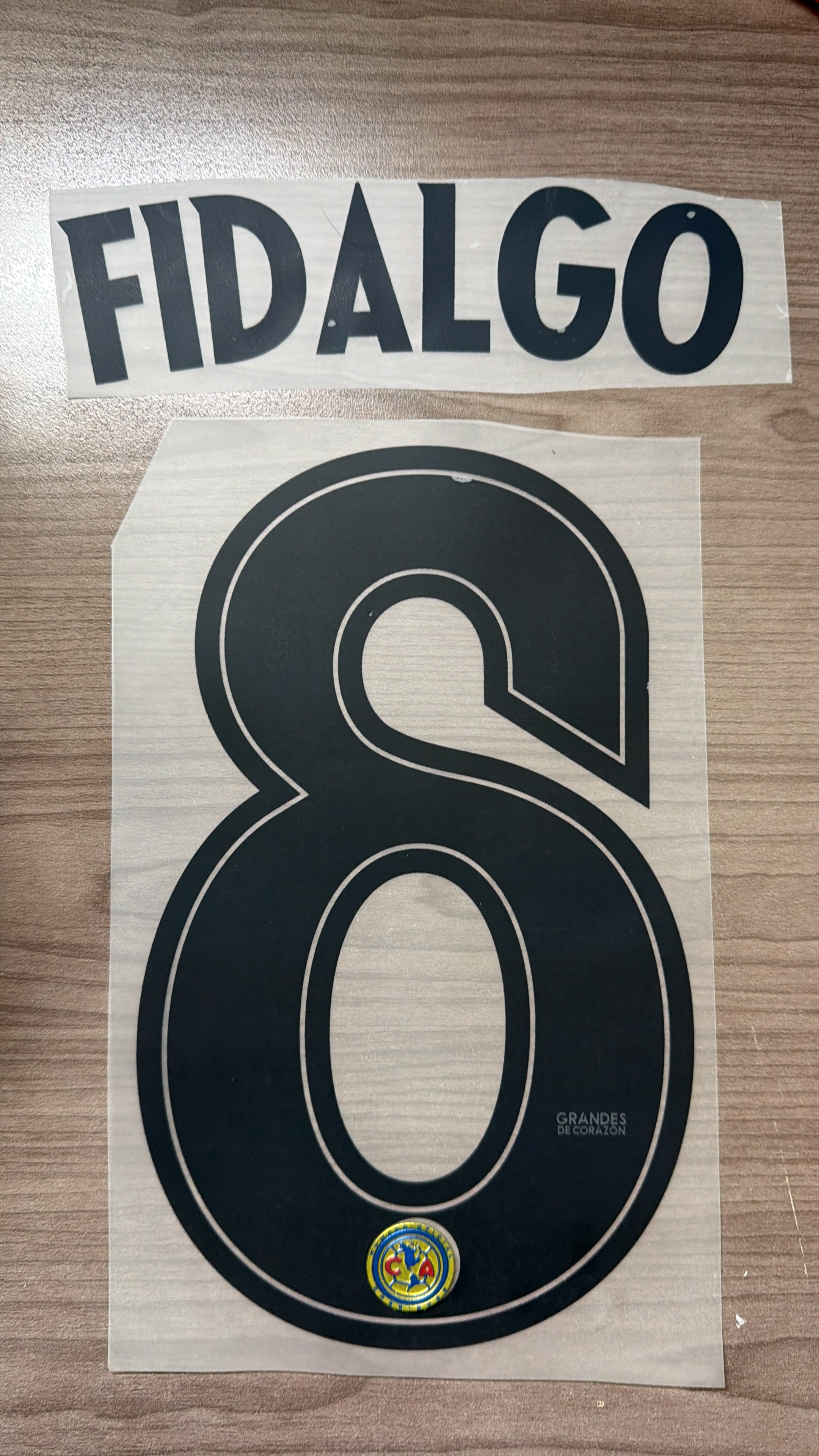 Fidalgo #8 DTF Official Adult Size Authentic Home Club America Name Set