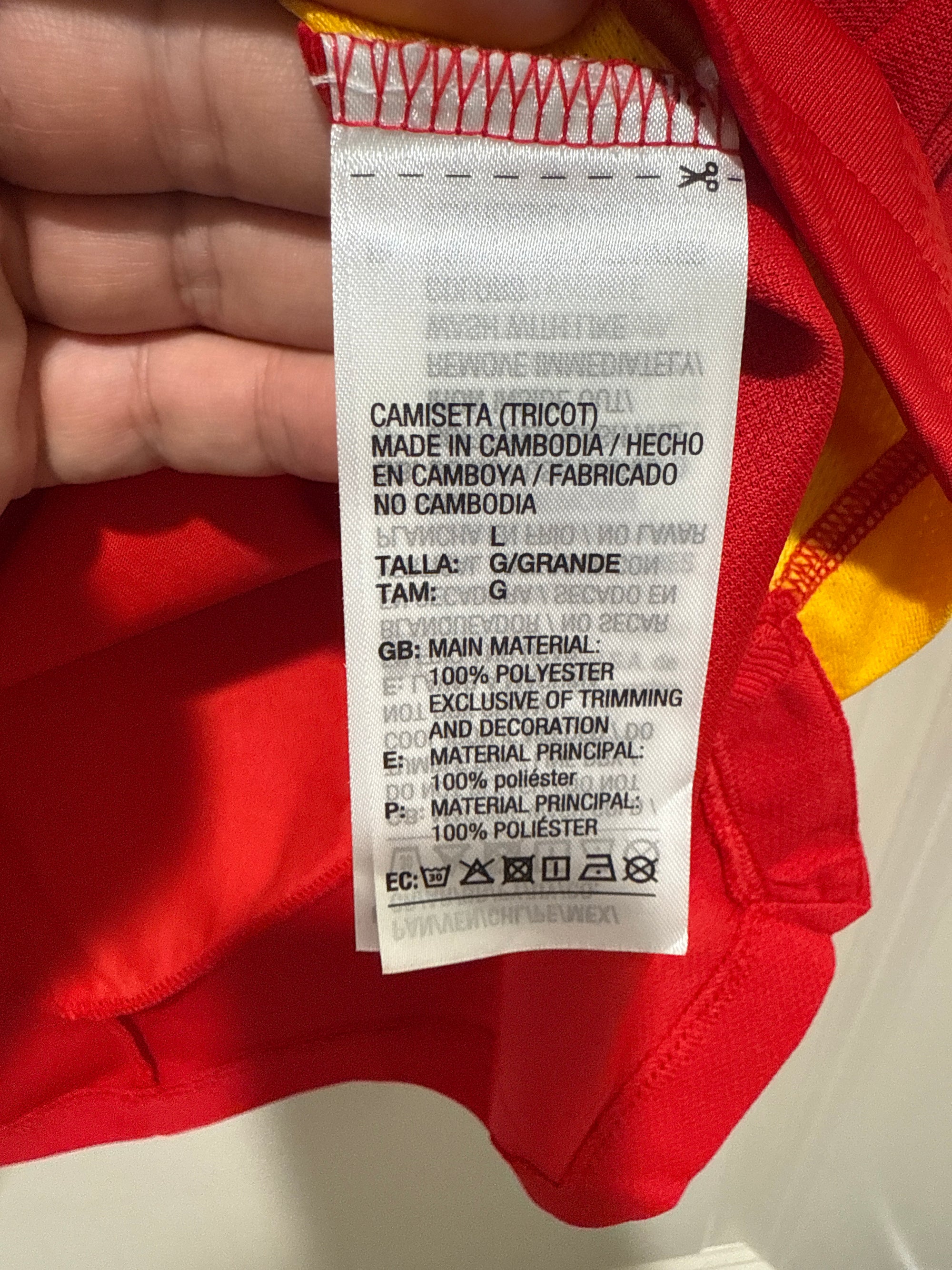 Lamine Yamal #19 Adidas Authentic Spain Euro Final Home Jersey