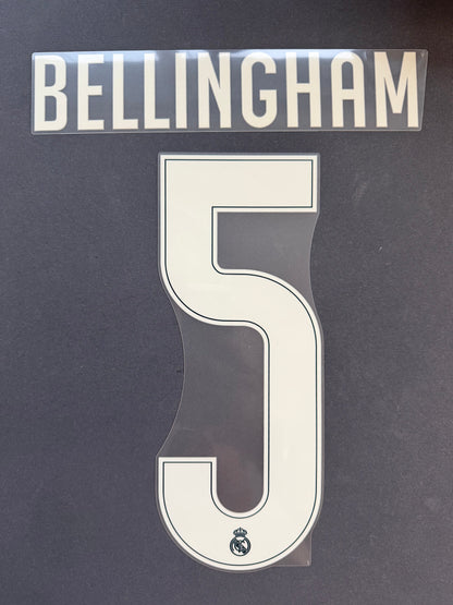 Jude Bellingham #5 Official Authentic Player Size Adult Name Set Away
