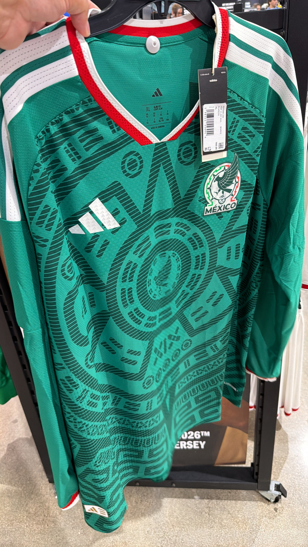 Adidas México XL Home Authentic Long Sleeve Jersey