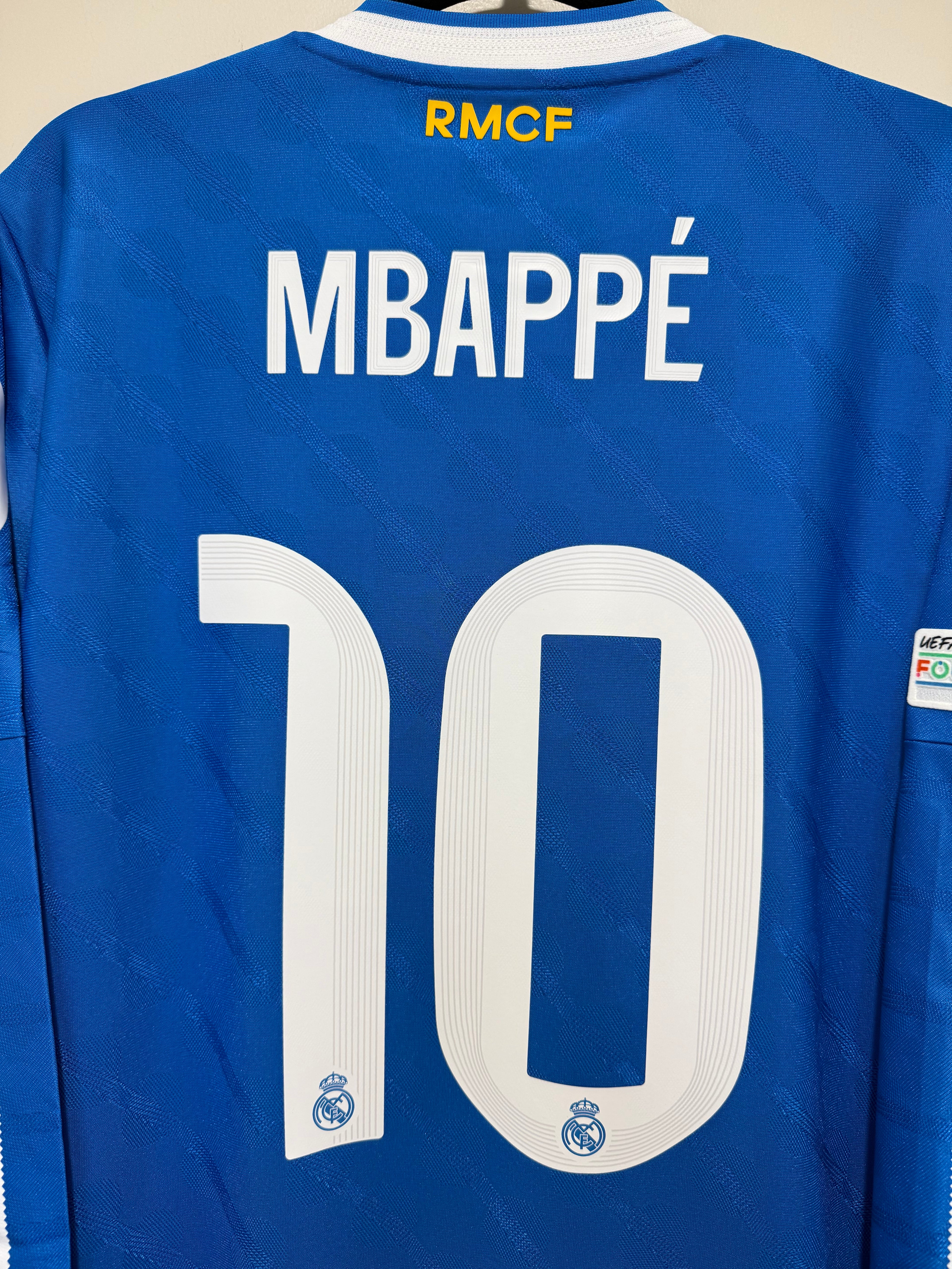 Mbappe #10 Mens LARGE Adidas Real Madrid Authentic Long Sleeve Third Jersey