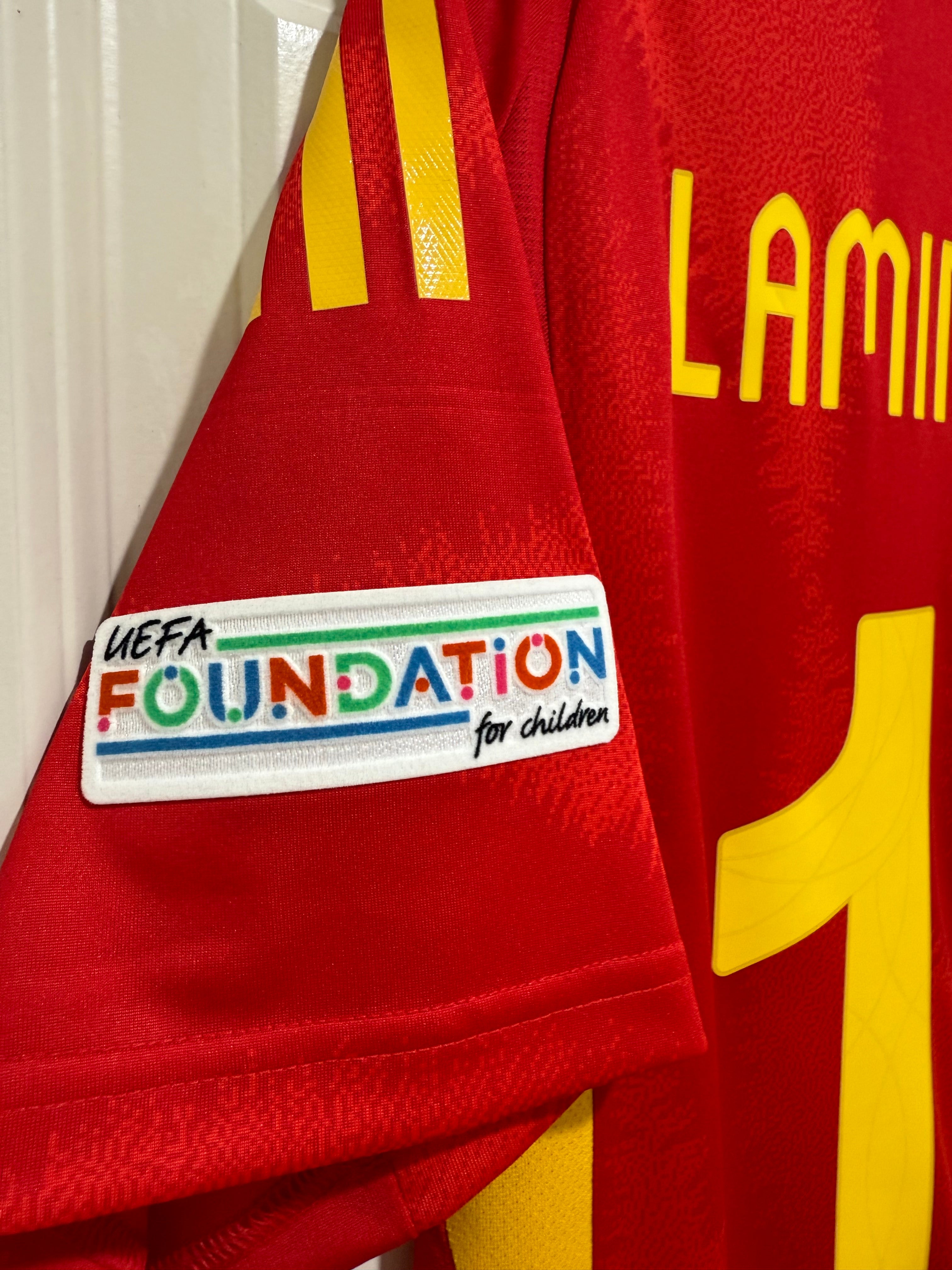 Lamine Yamal #19 Men’s MEDIUM Spain Euro 2024 Home Authentic Jersey
